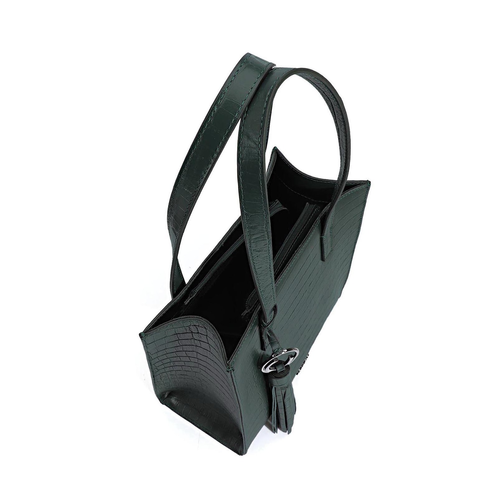 Bolsa Tote Couro Croco Verde
