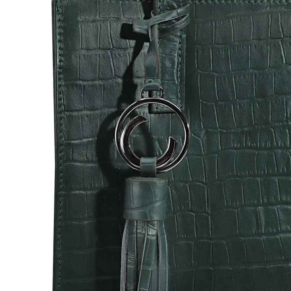 Bolsa Tote Couro Croco Verde - imagem 5