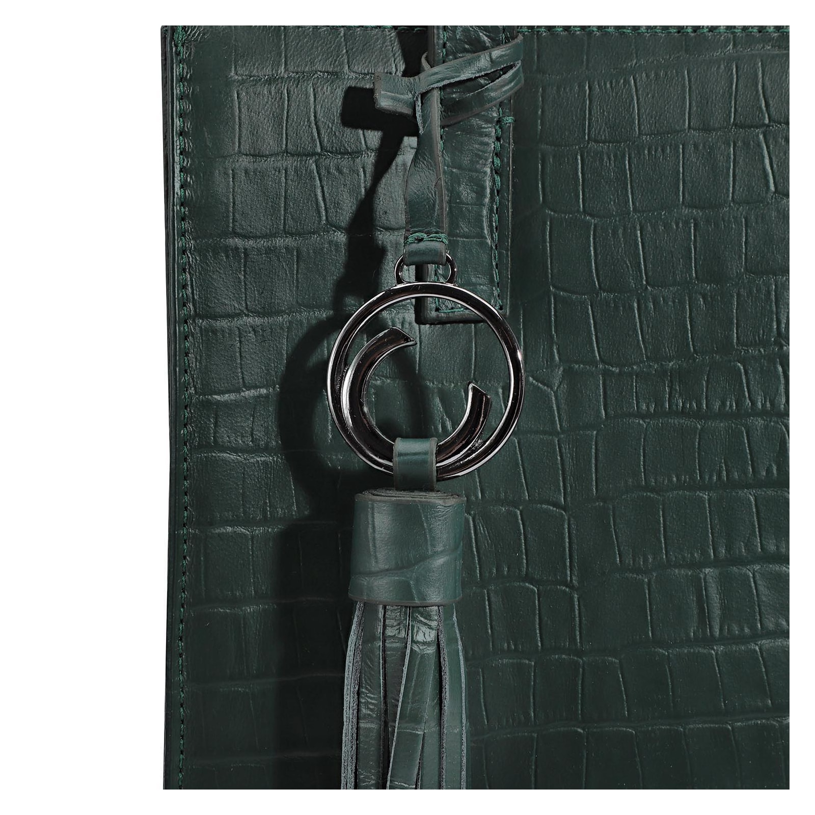 Bolsa Tote Couro Croco Verde