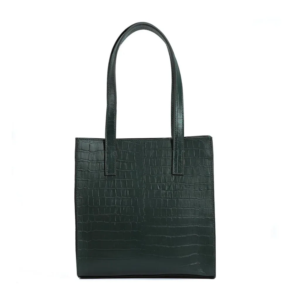Bolsa Tote Couro Croco Verde - imagem 3