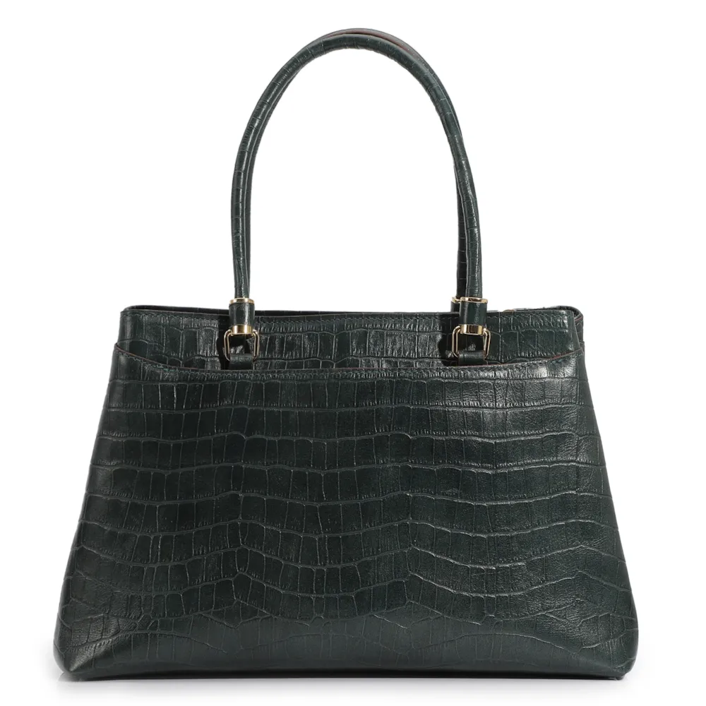Bolsa Tote Couro Croco Verde - imagem 3