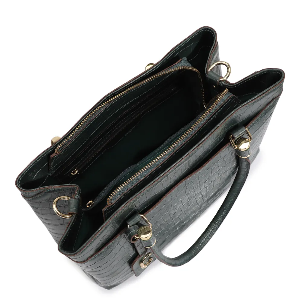 Bolsa Tote Couro Croco Verde - imagem 4