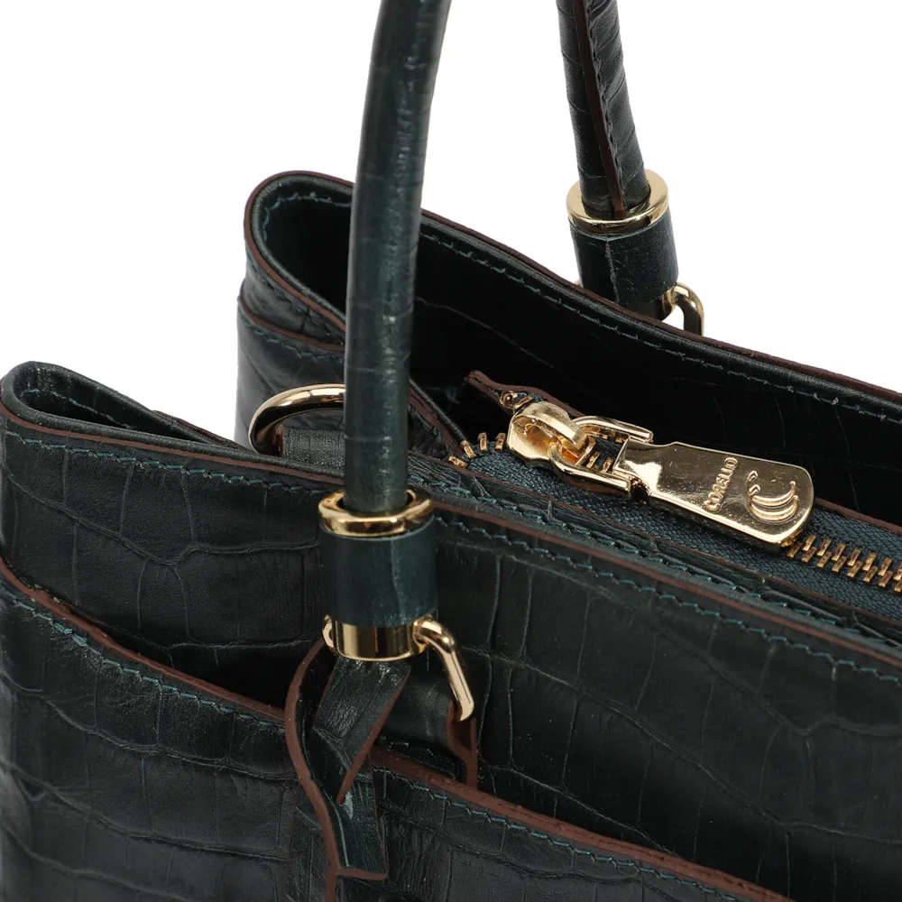 Bolsa Tote Couro Croco Verde - imagem 5