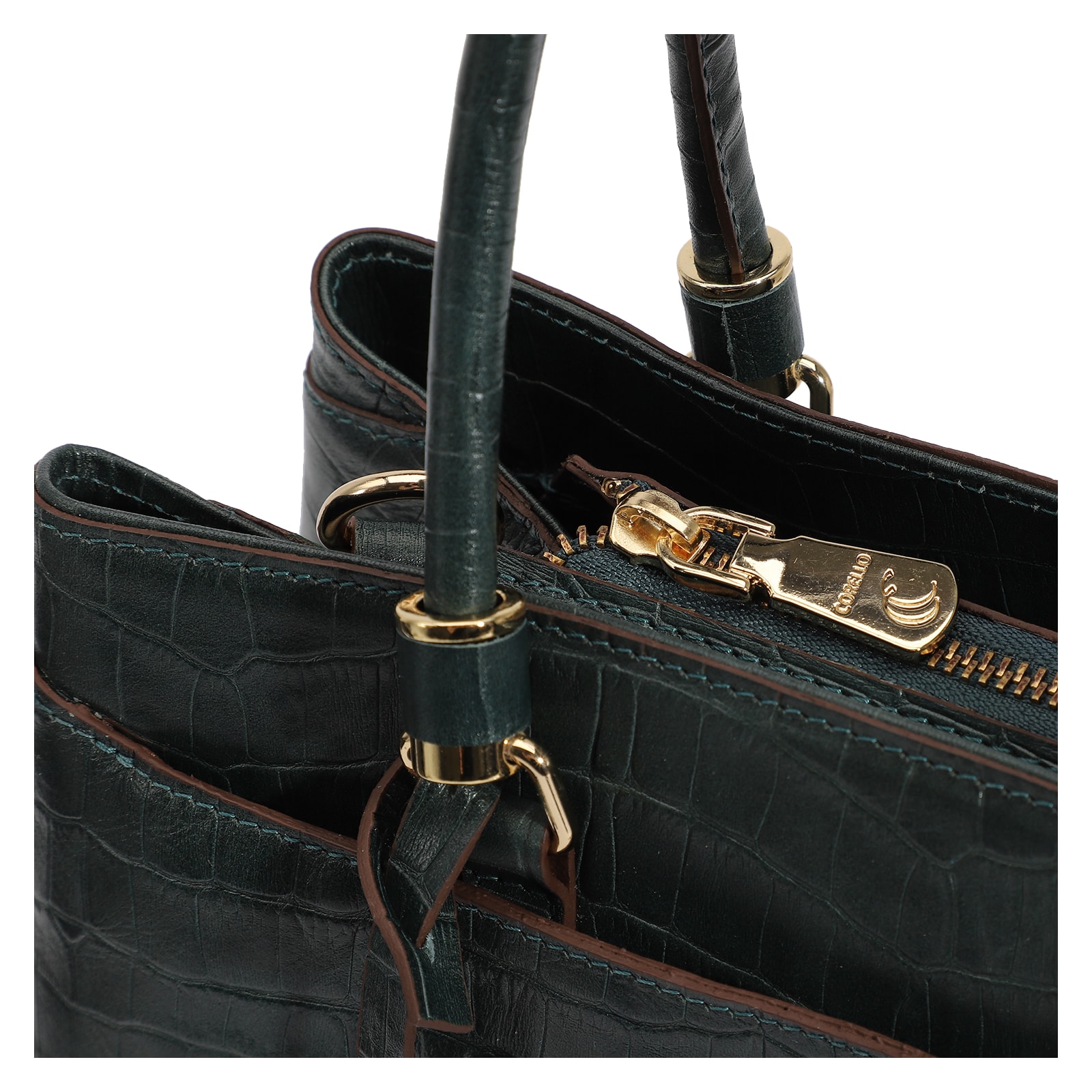 Bolsa Tote Couro Croco Verde