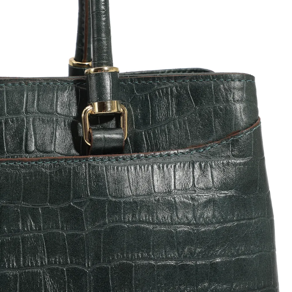 Bolsa Tote Couro Croco Verde - imagem 6