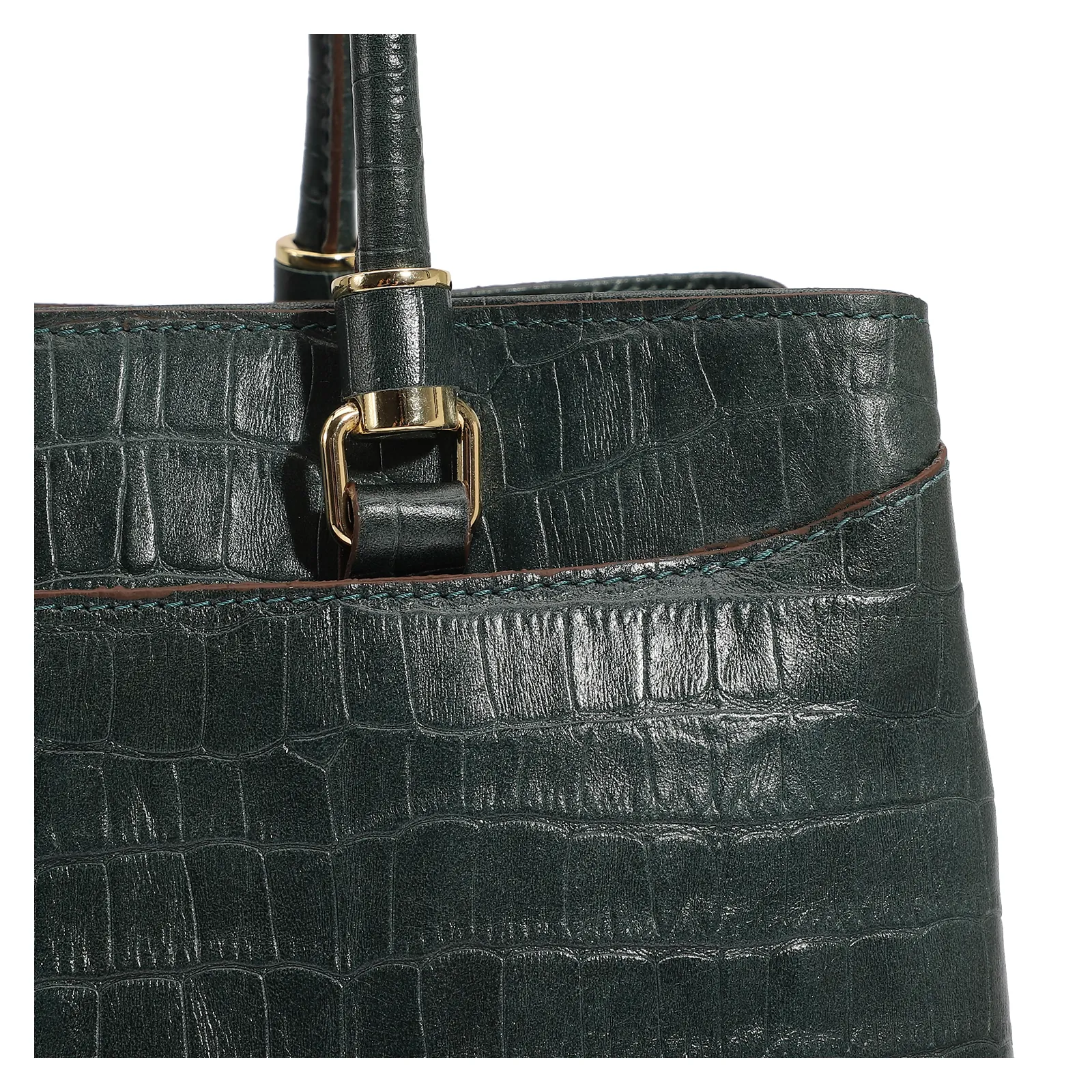 Bolsa Tote Couro Croco Verde