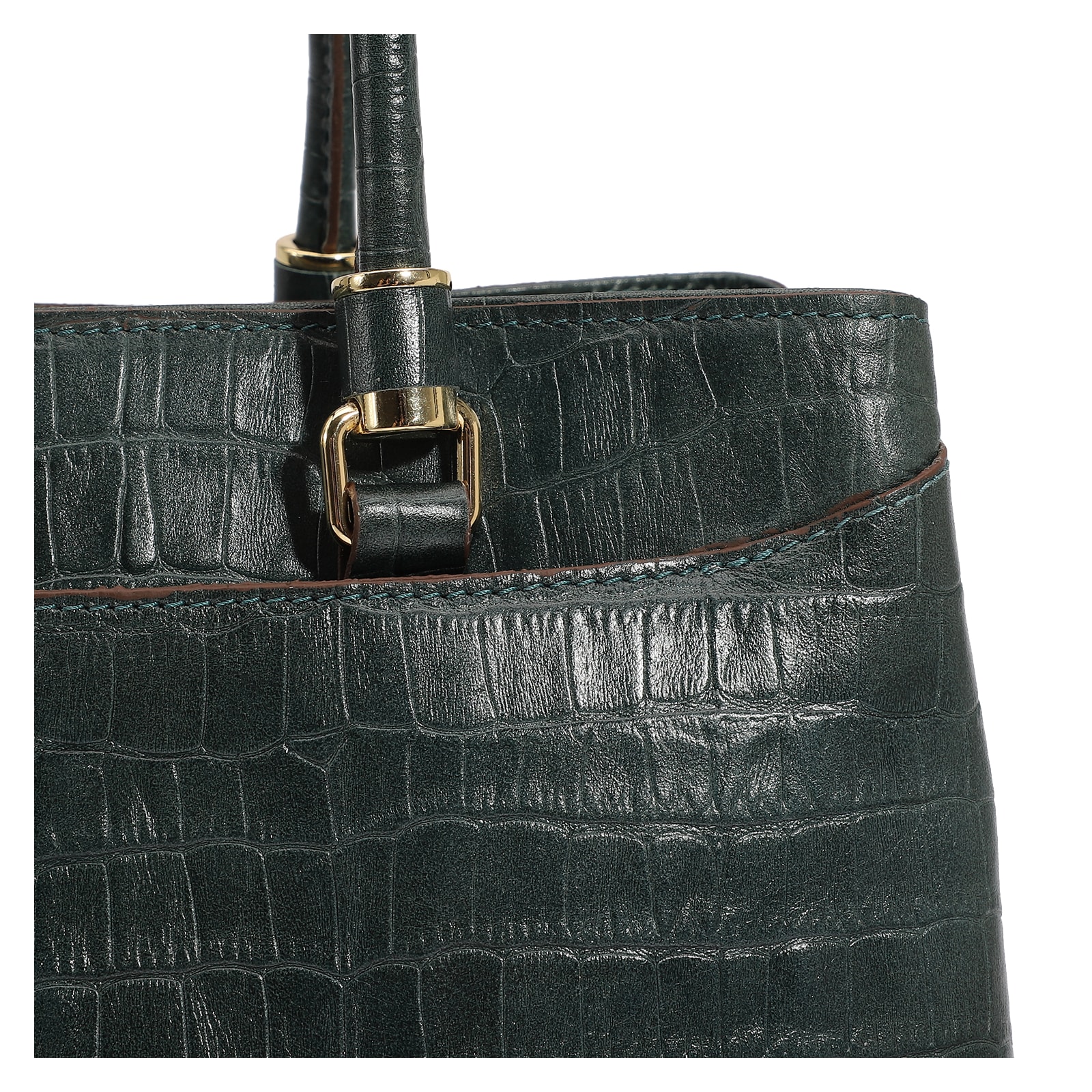 Bolsa Tote Couro Croco Verde