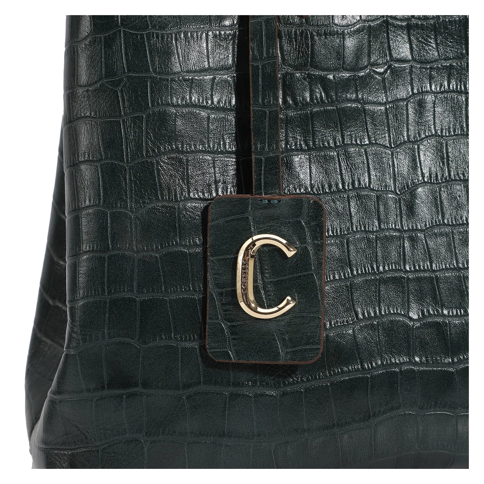 Bolsa Tote Couro Croco Verde