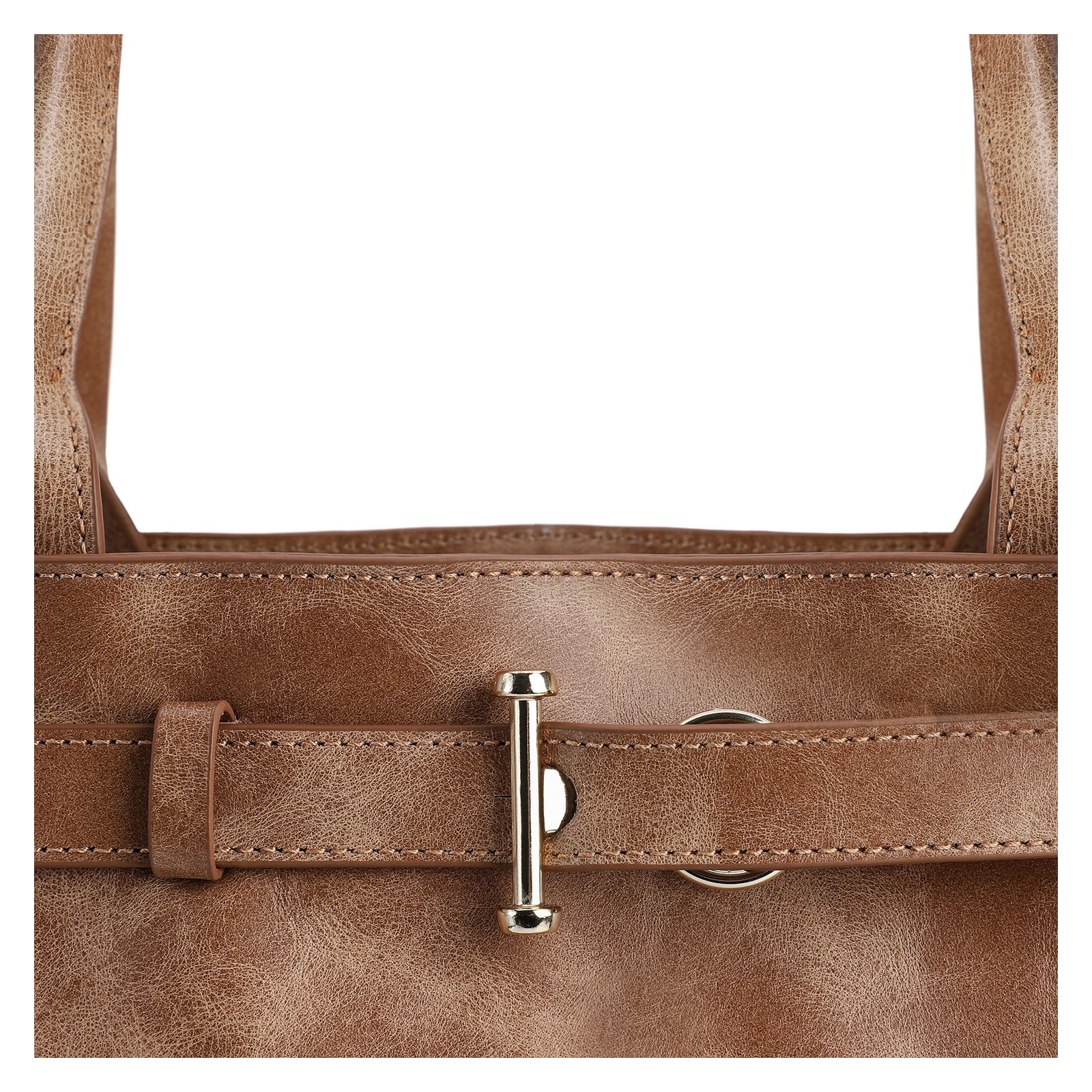 Bolsa Tote Couro Estonado Marrom