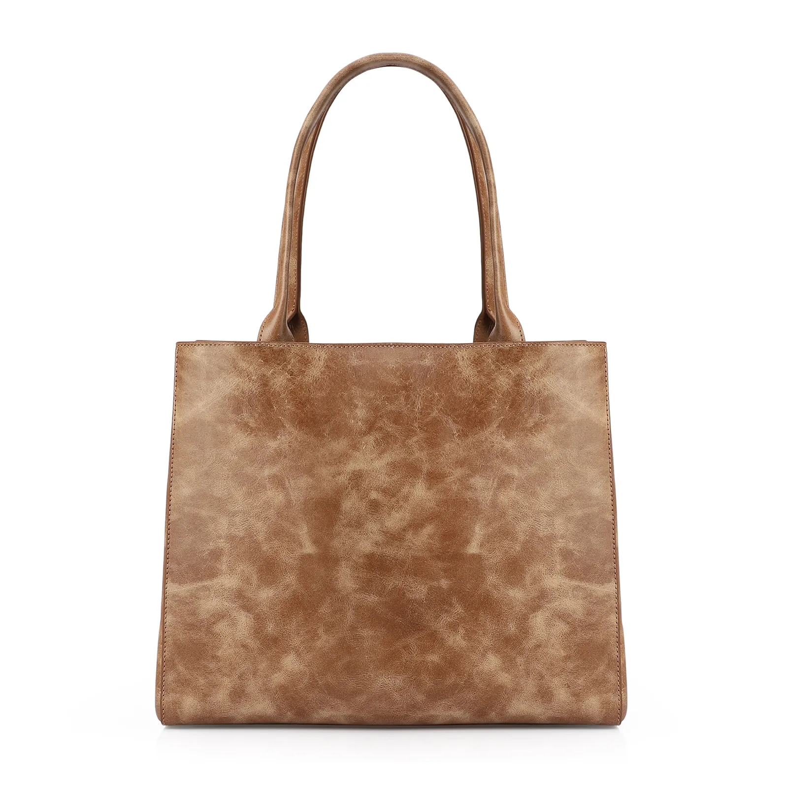 Bolsa Tote Couro Estonado Marrom