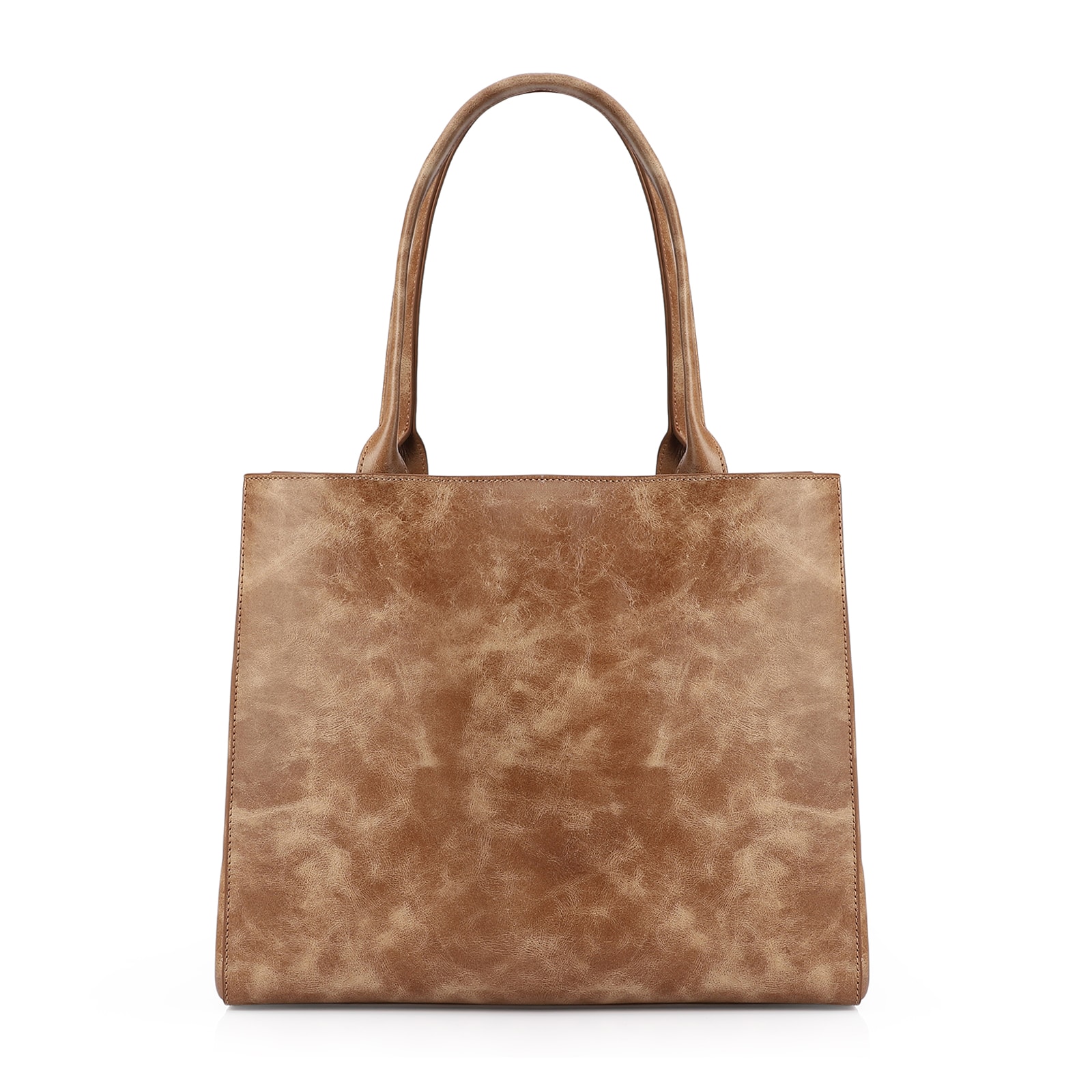 Bolsa Tote Couro Estonado Marrom