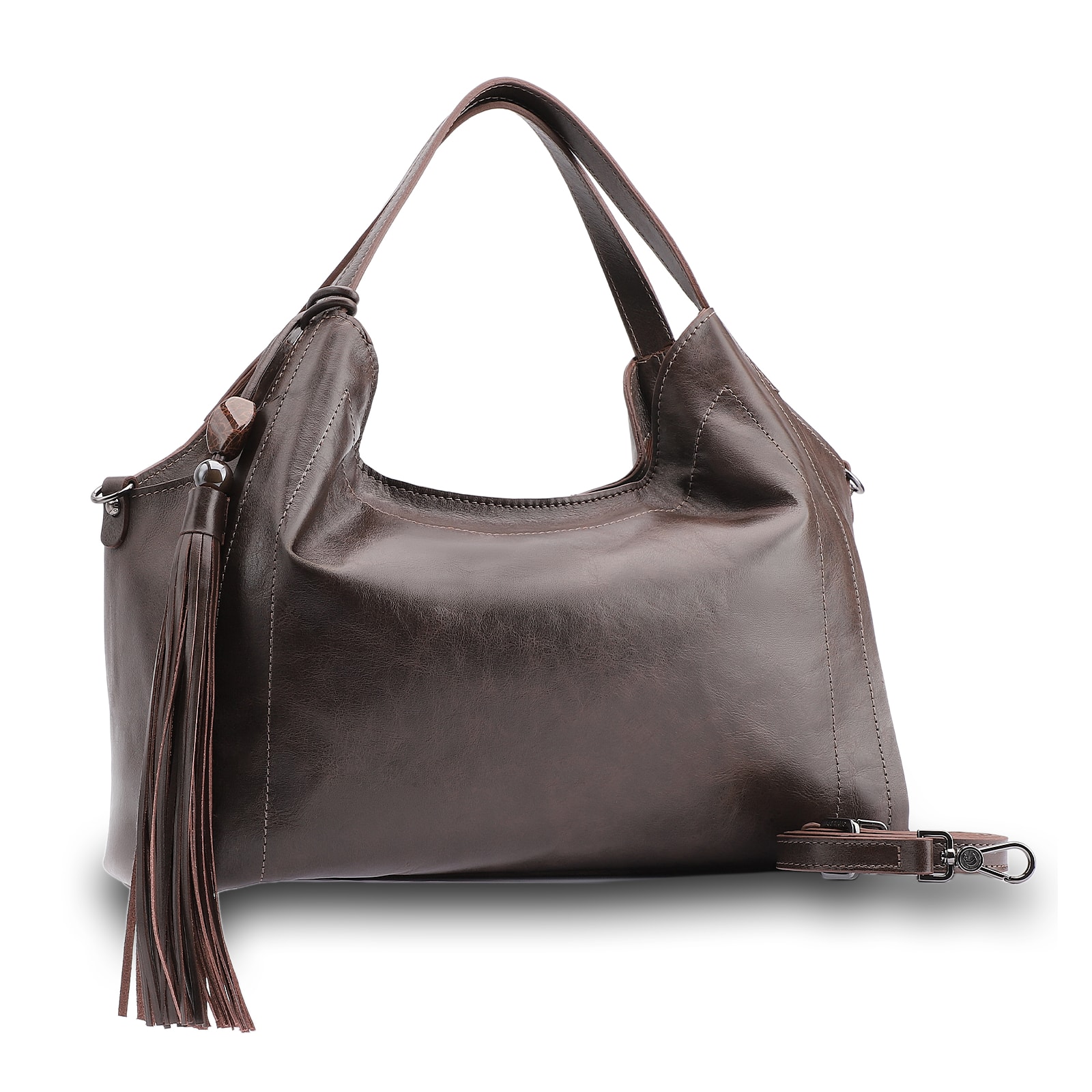Bolsa Tote Couro Estonado Marrom