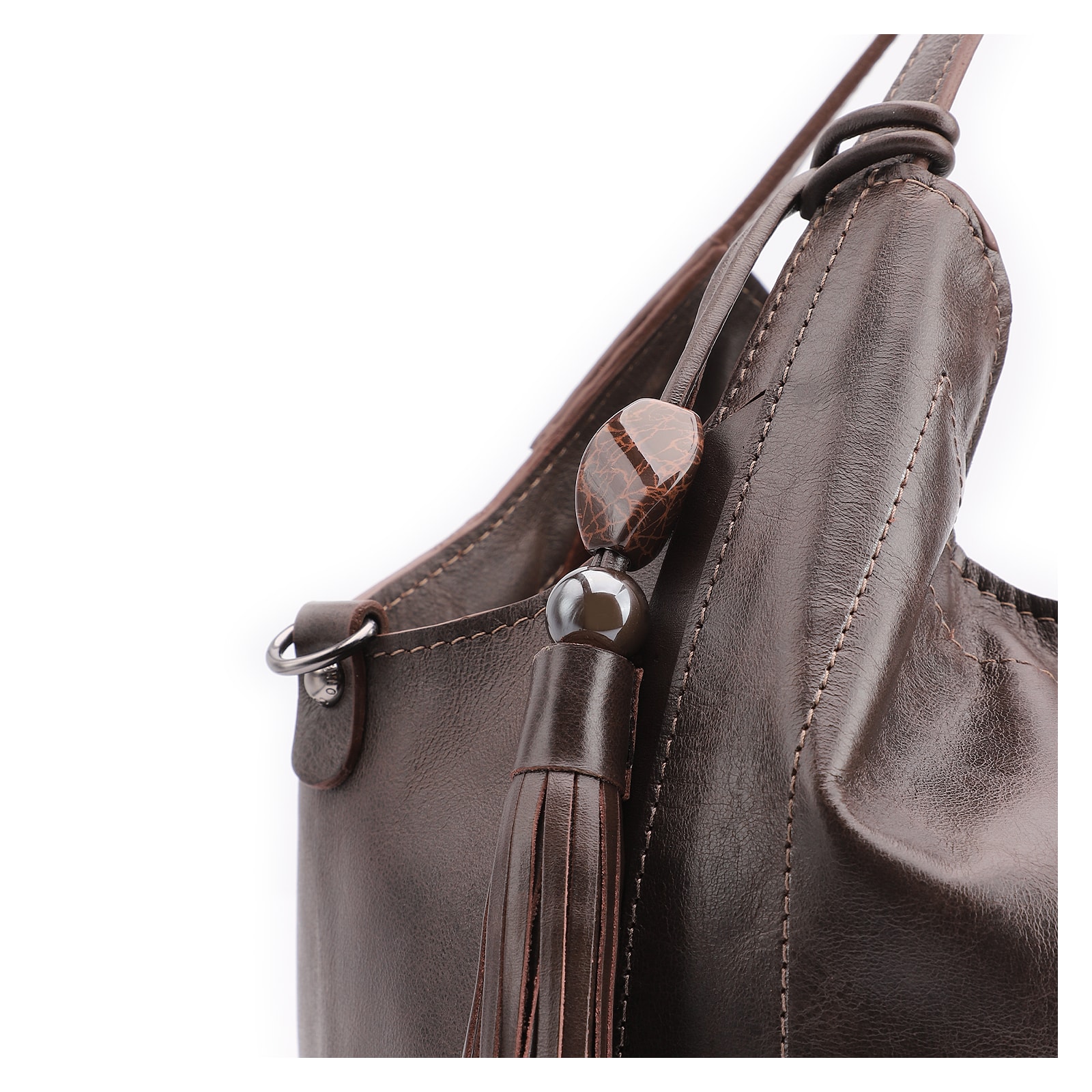 Bolsa Tote Couro Estonado Marrom