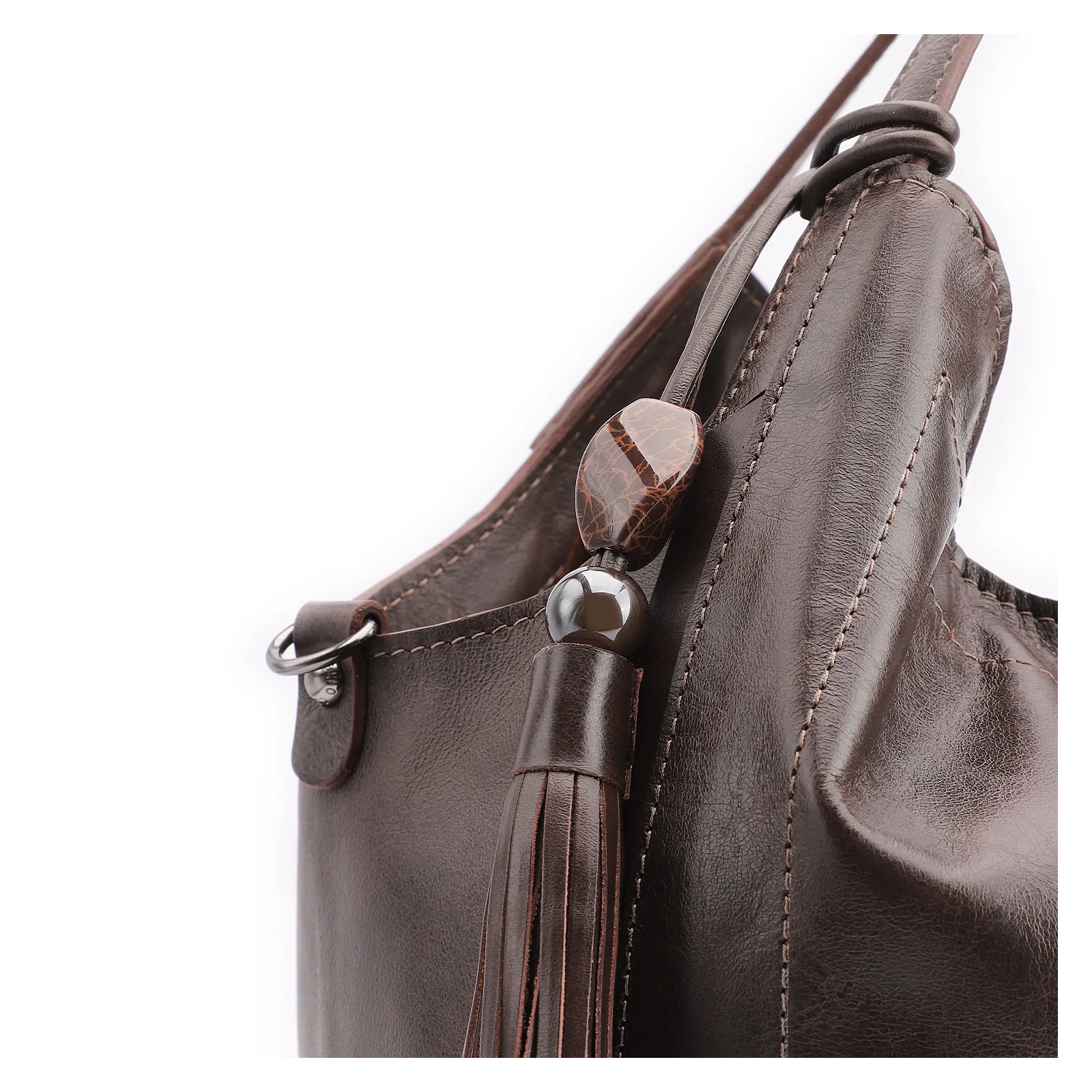 Bolsa Tote Couro Estonado Marrom