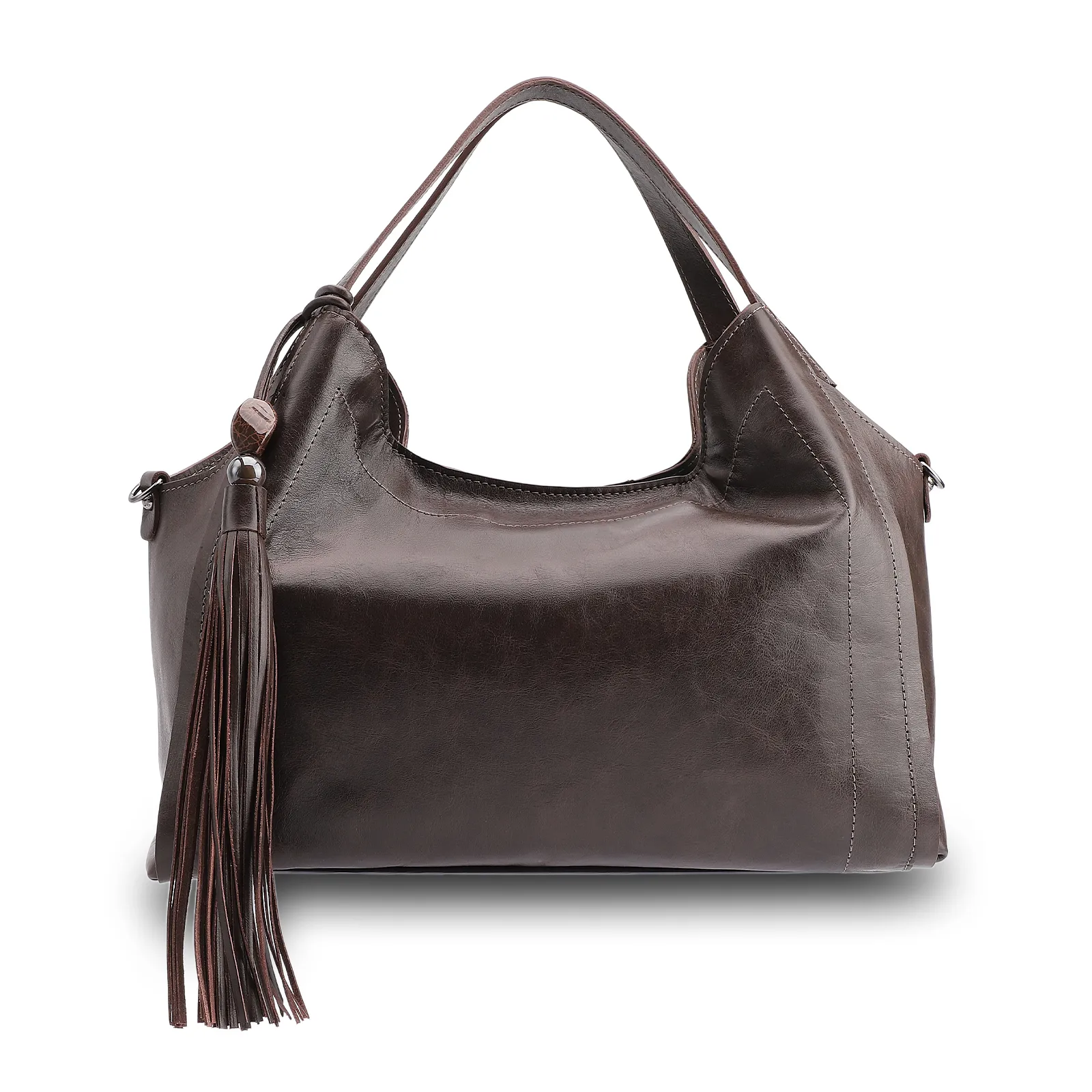 Bolsa Tote Couro Estonado Marrom