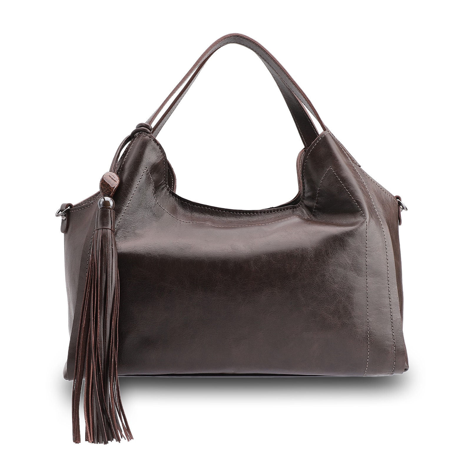 Bolsa Tote Couro Estonado Marrom