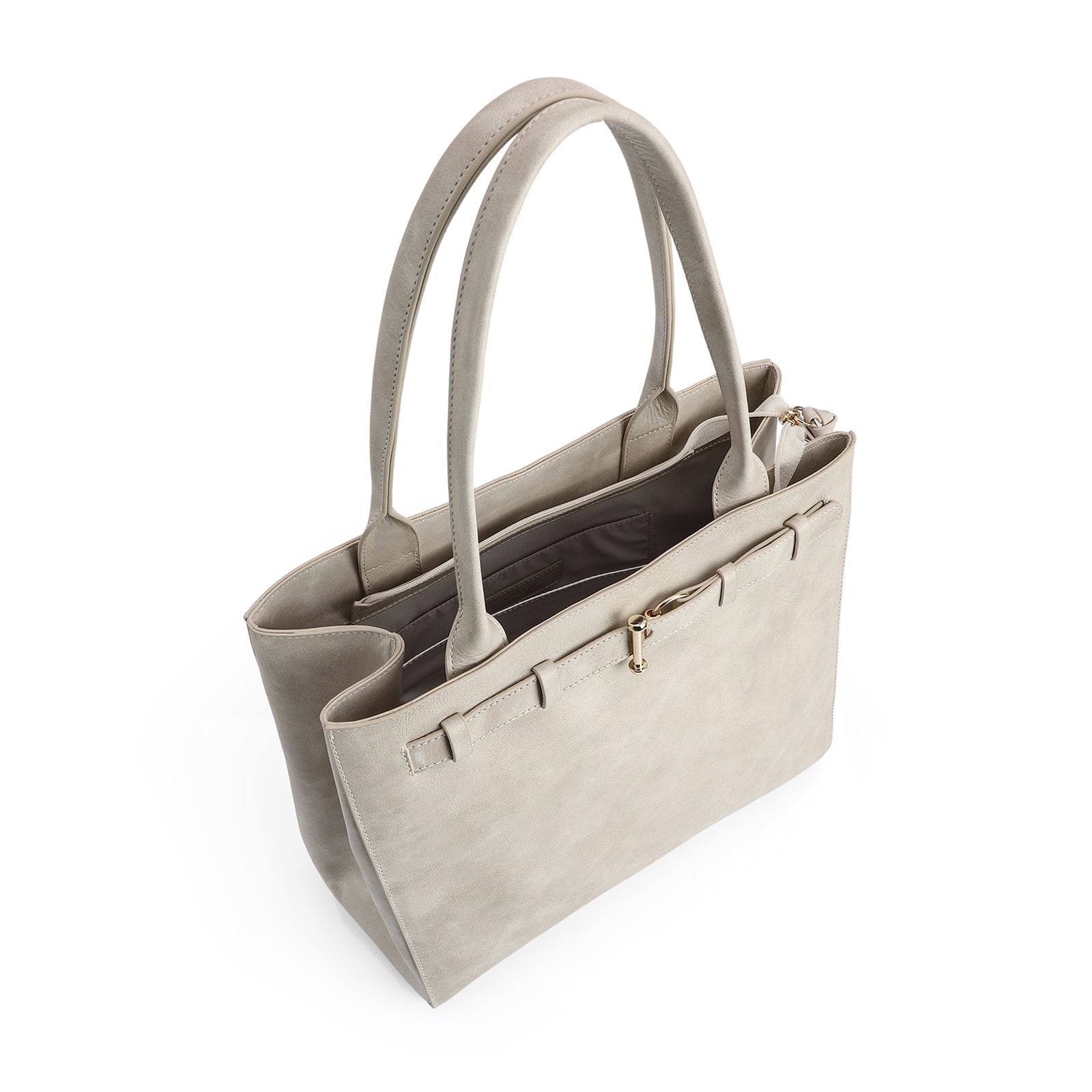 Bolsa Tote Couro Estonado Off White