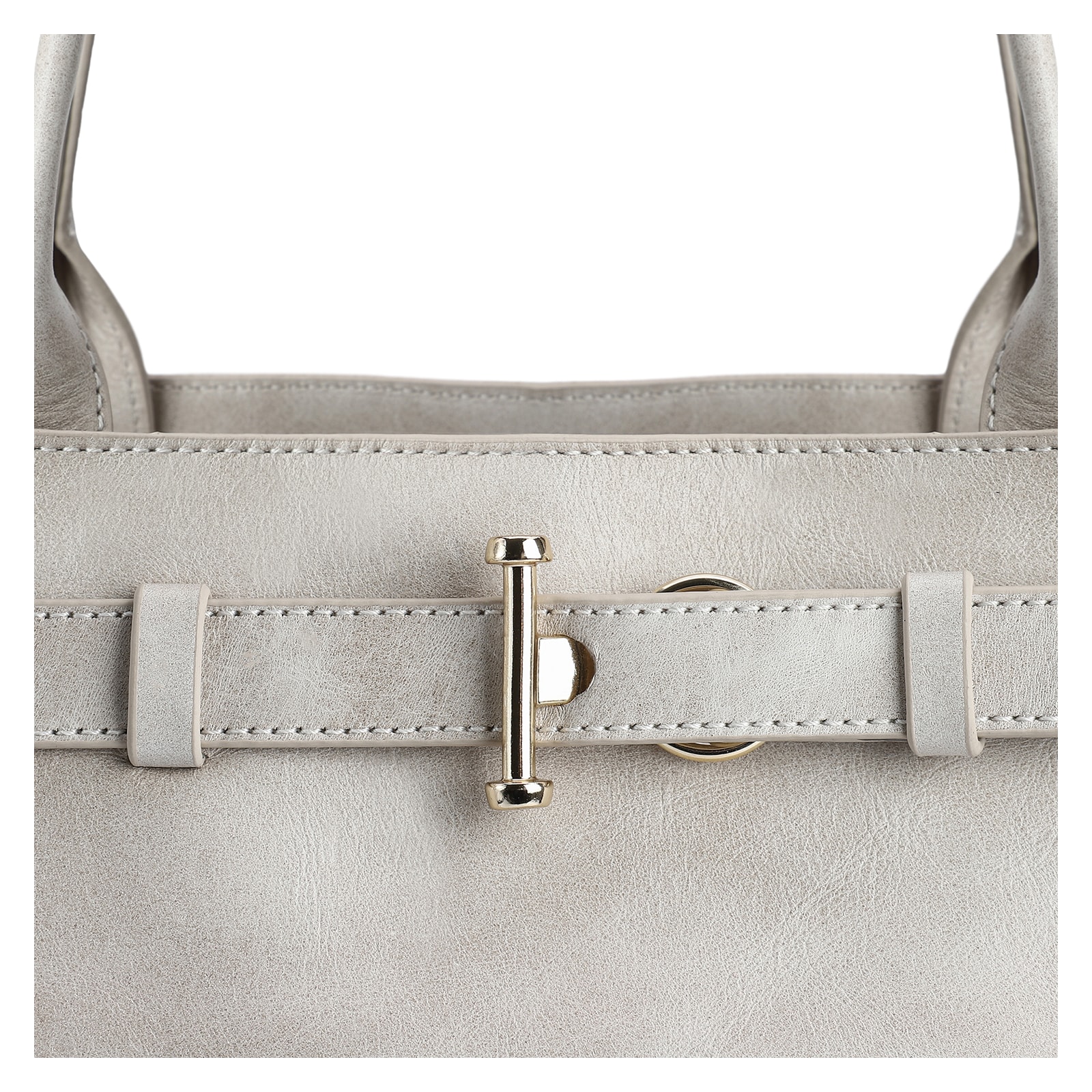 Bolsa Tote Couro Estonado Off White