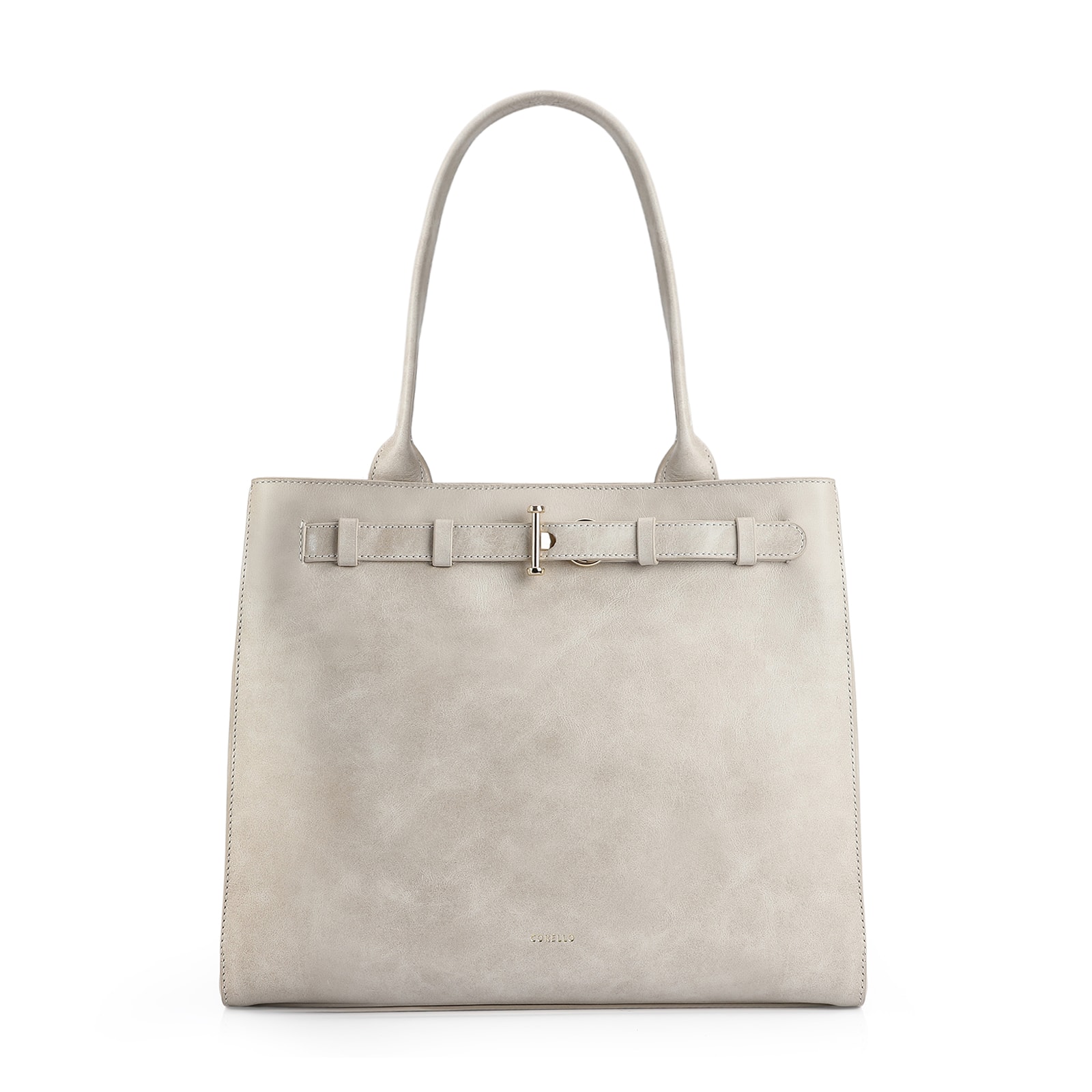 Bolsa Tote Couro Estonado Off White