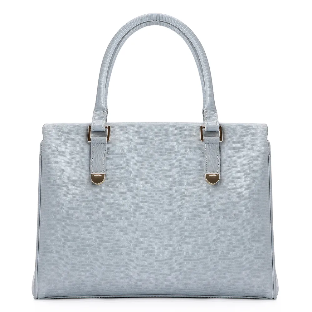 Bolsa Tote Couro Lezard Azul - imagem 3