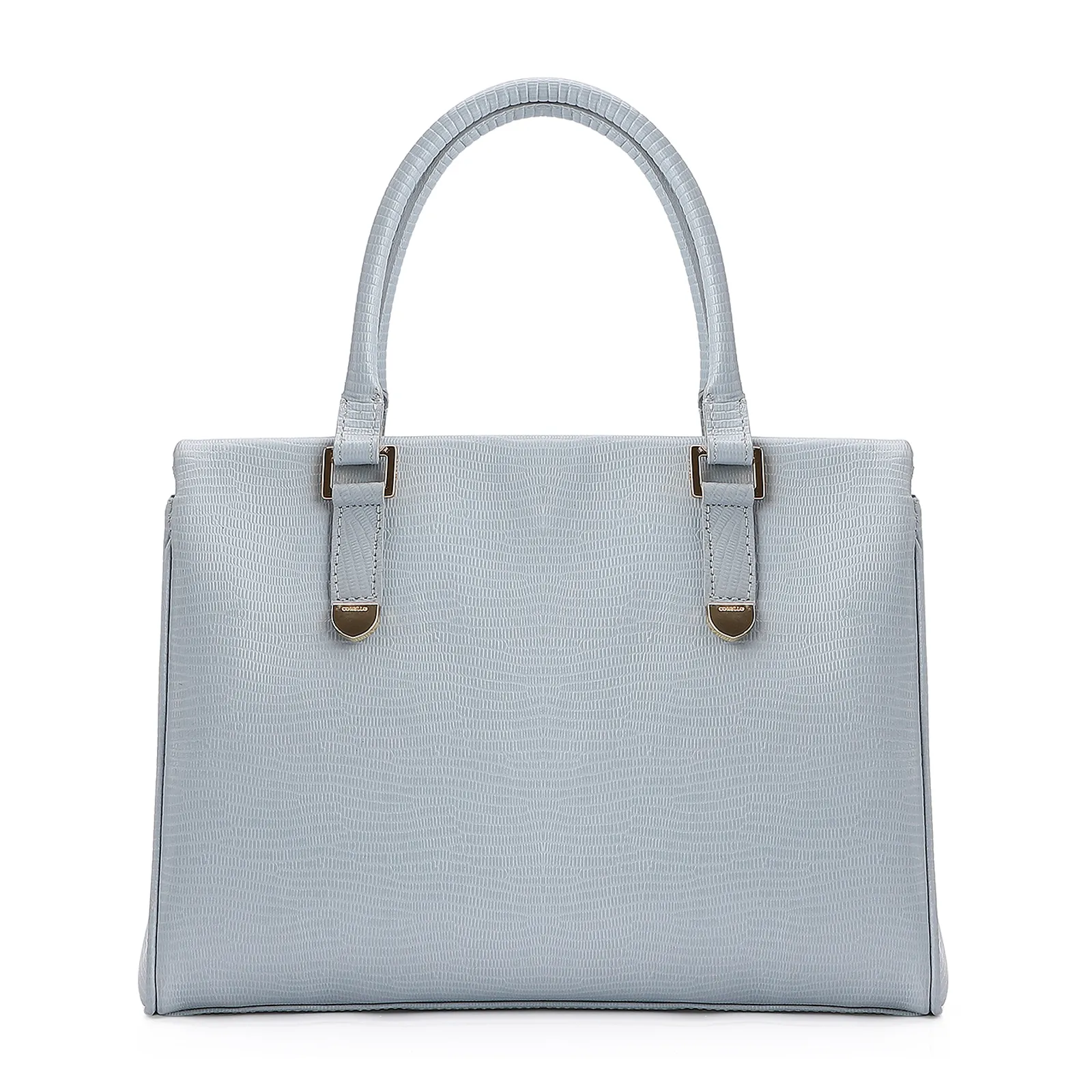 Bolsa Tote Couro Lezard Azul