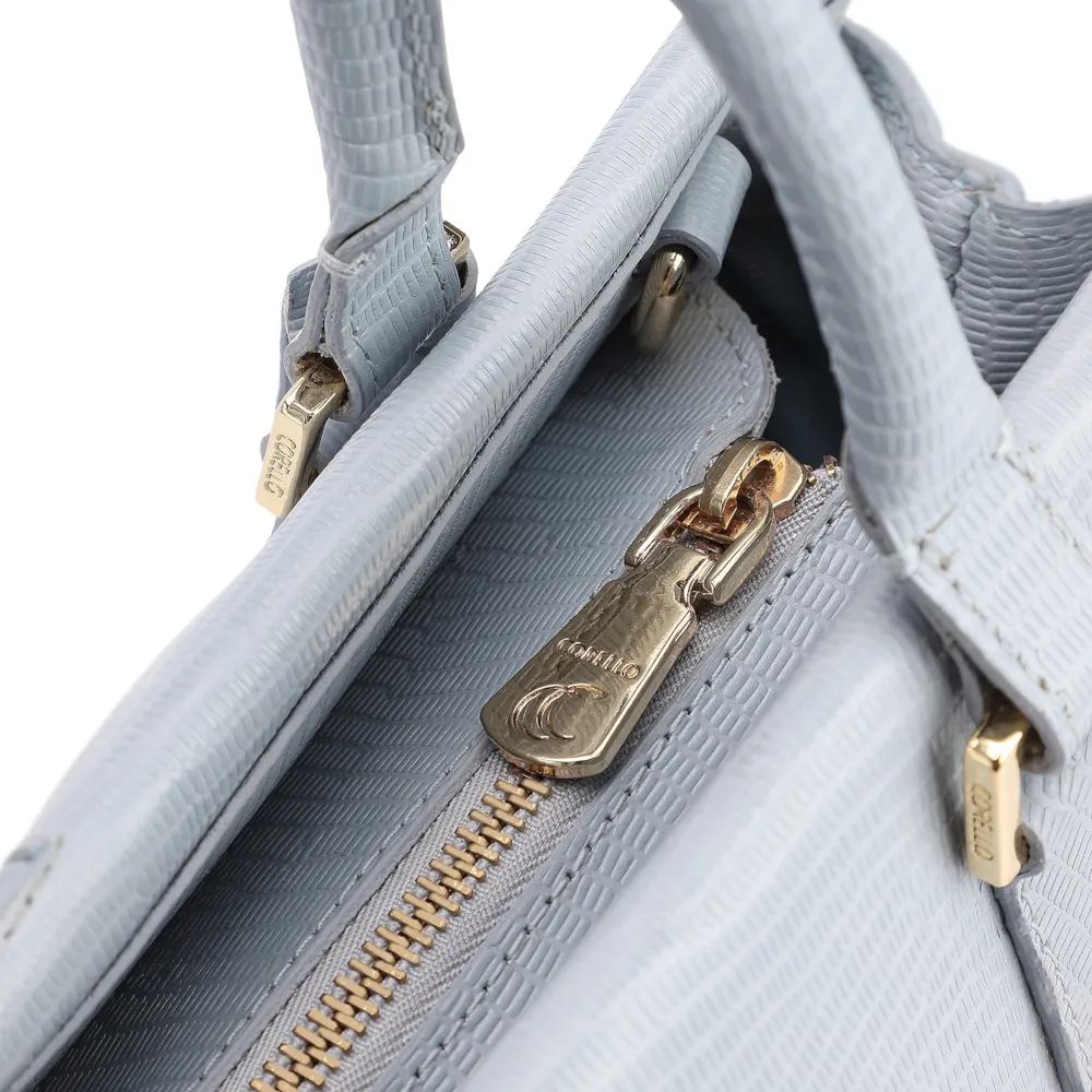 Bolsa Tote Couro Lezard Azul - imagem 5