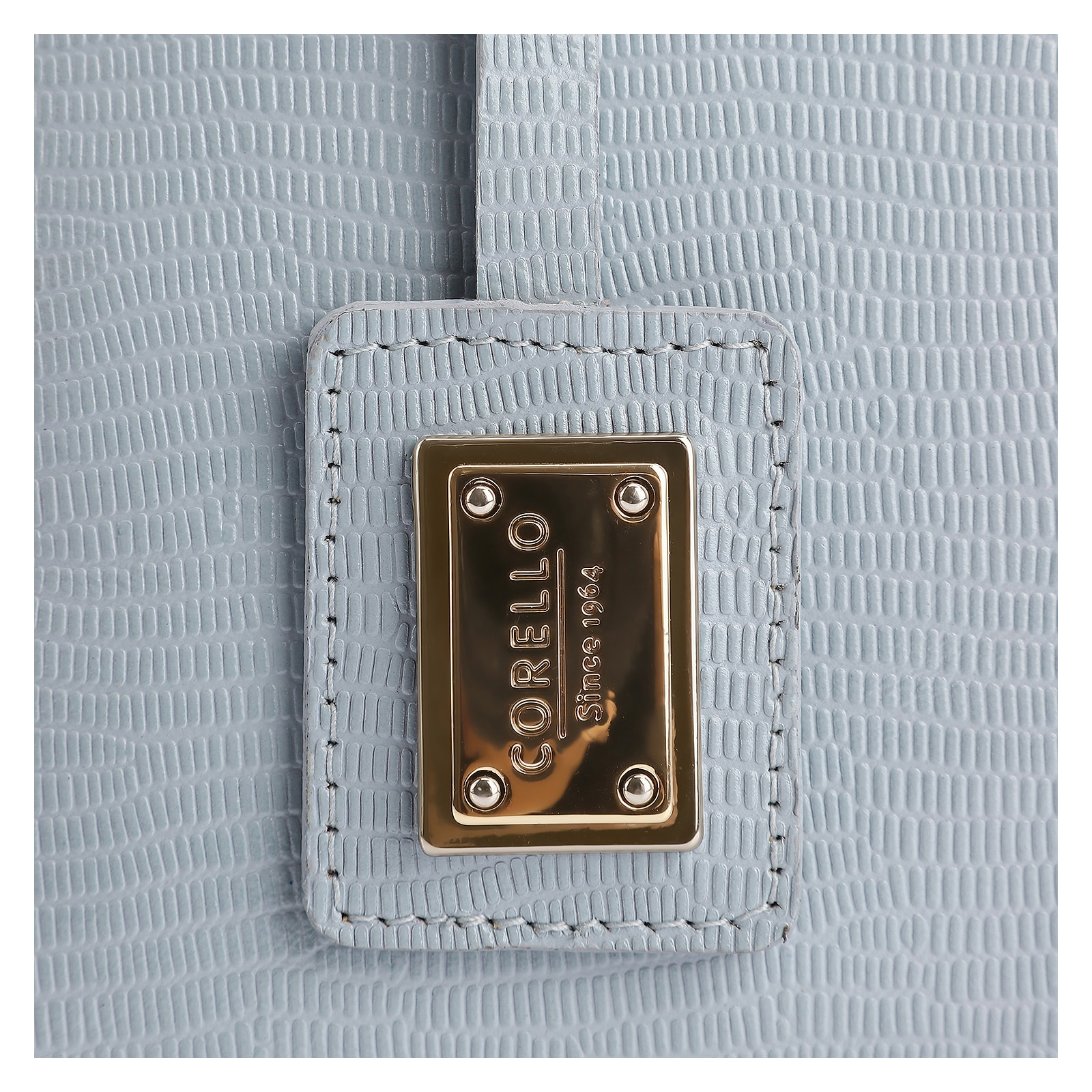 Bolsa Tote Couro Lezard Azul