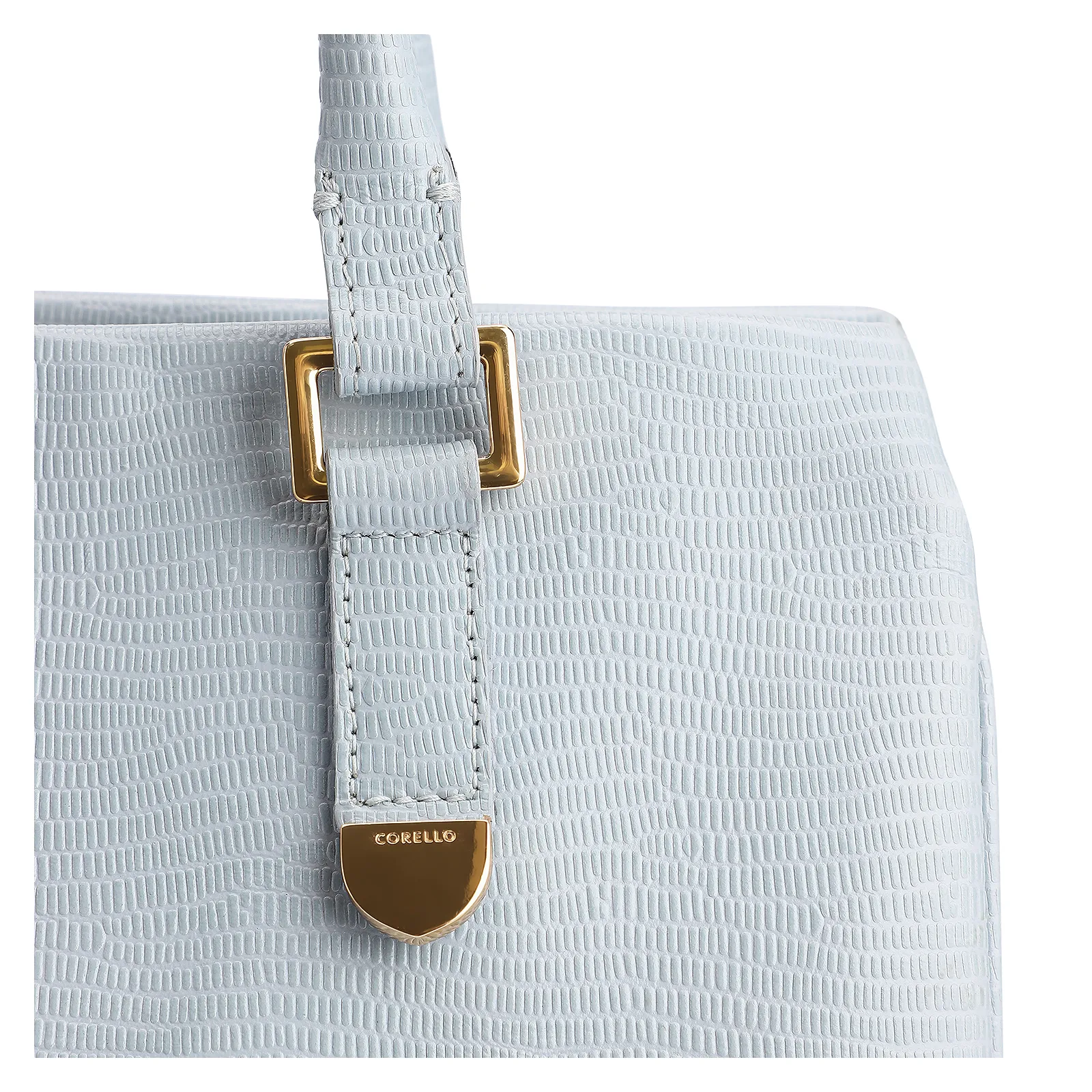 Bolsa Tote Couro Lezard Azul