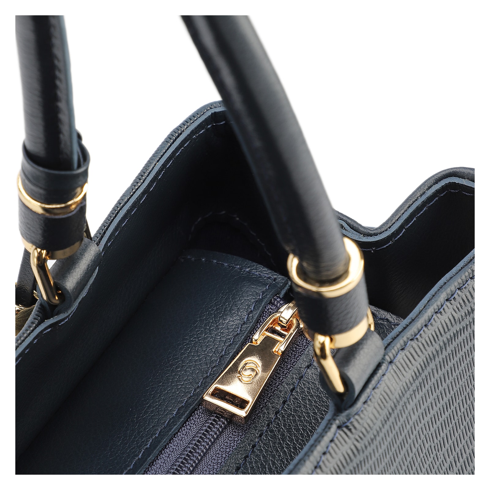 Bolsa Tote Couro Lezard Azul /Couro Azul Bolso Lateral