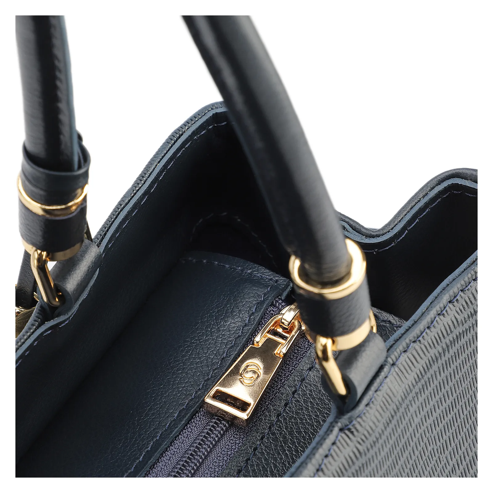 Bolsa Tote Couro Lezard Azul /Couro Azul Bolso Lateral