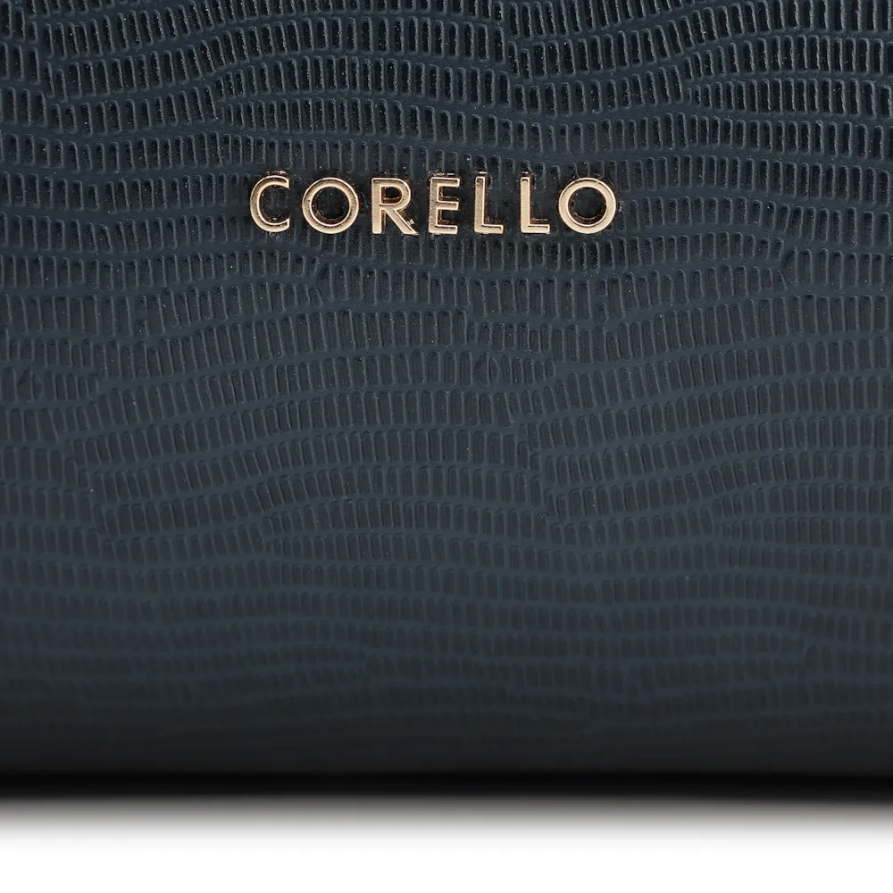 Bolsa Tote Couro Lezard Azul /Couro Azul Bolso Lateral - imagem 6