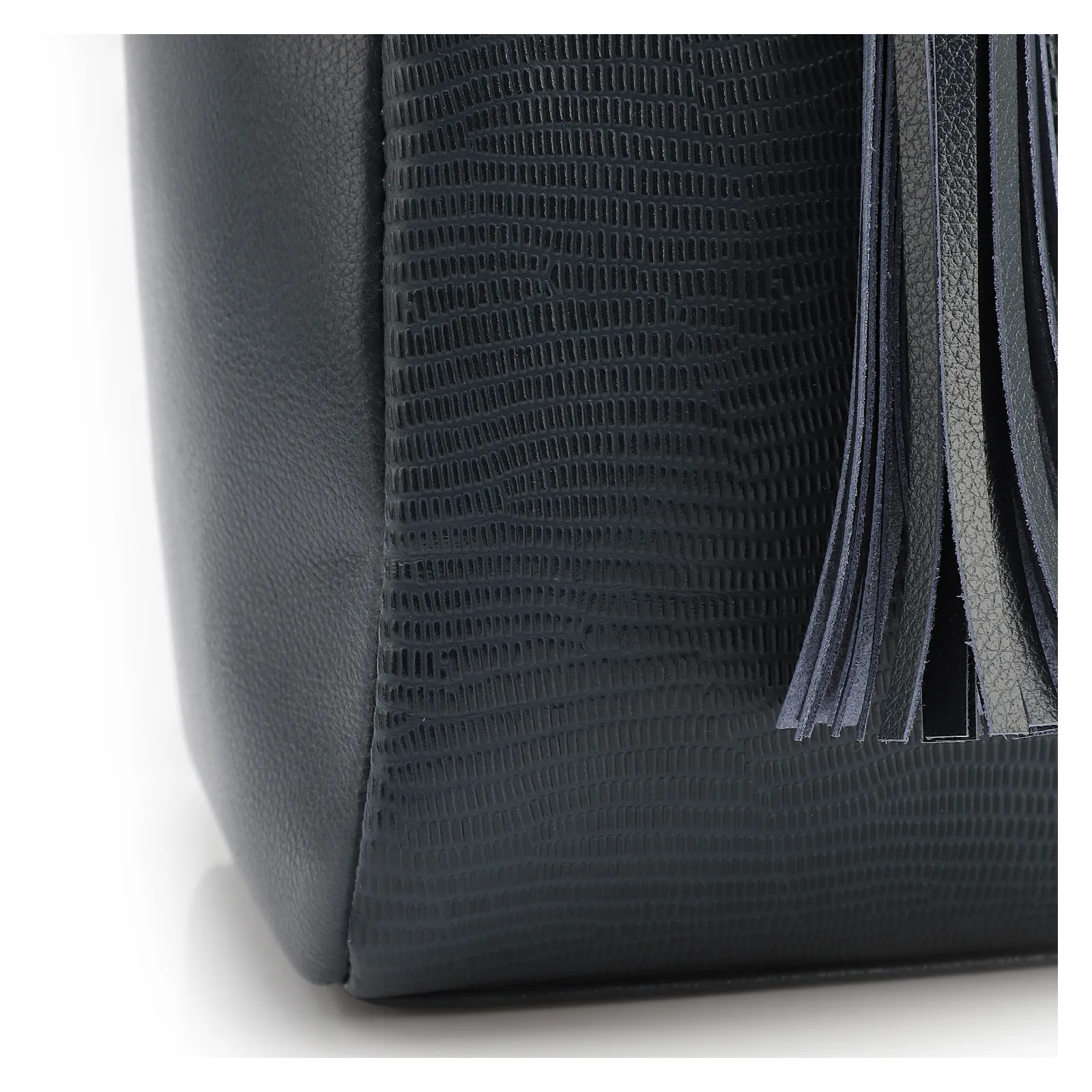 Bolsa Tote Couro Lezard Azul /Couro Azul Bolso Lateral