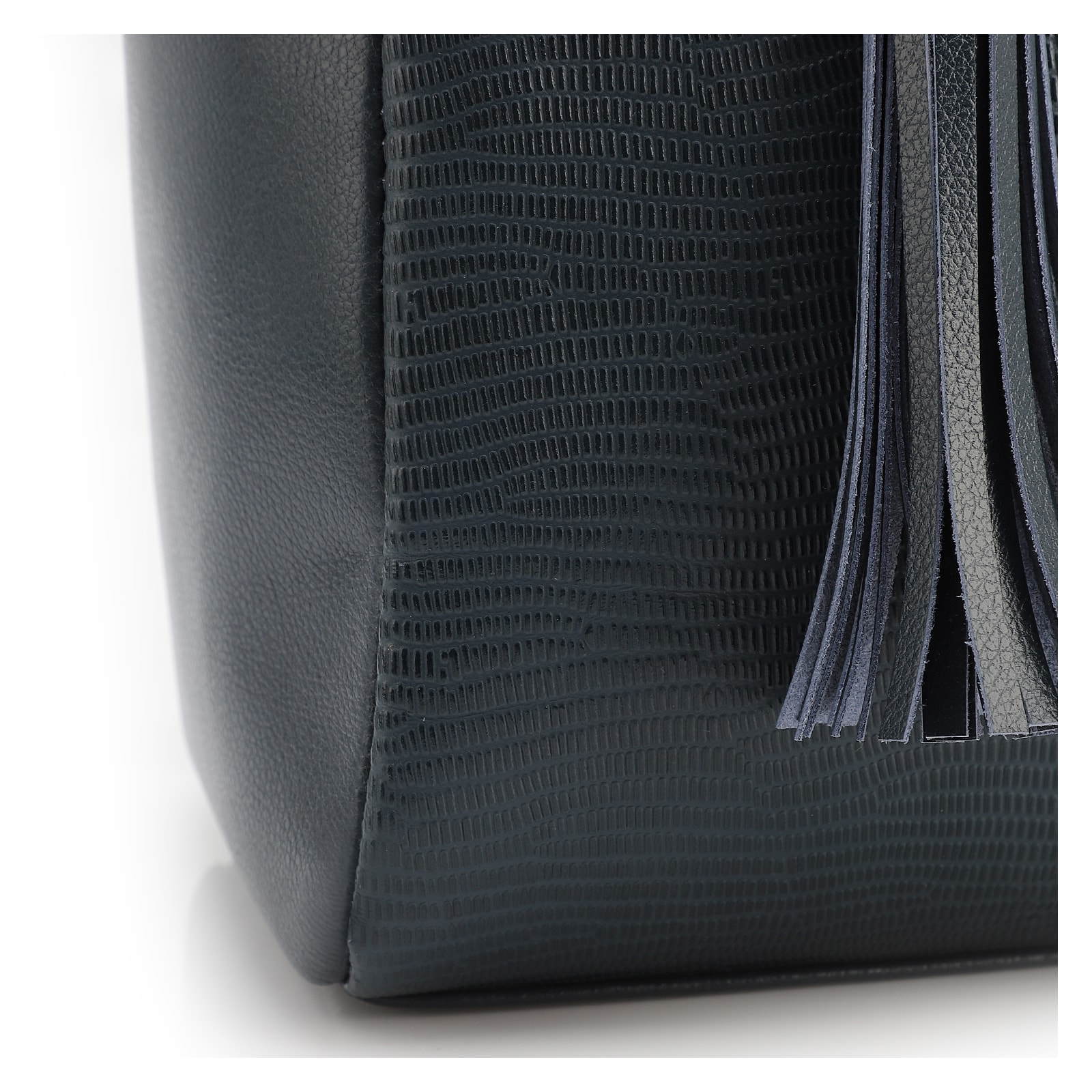 Bolsa Tote Couro Lezard Azul /Couro Azul Bolso Lateral