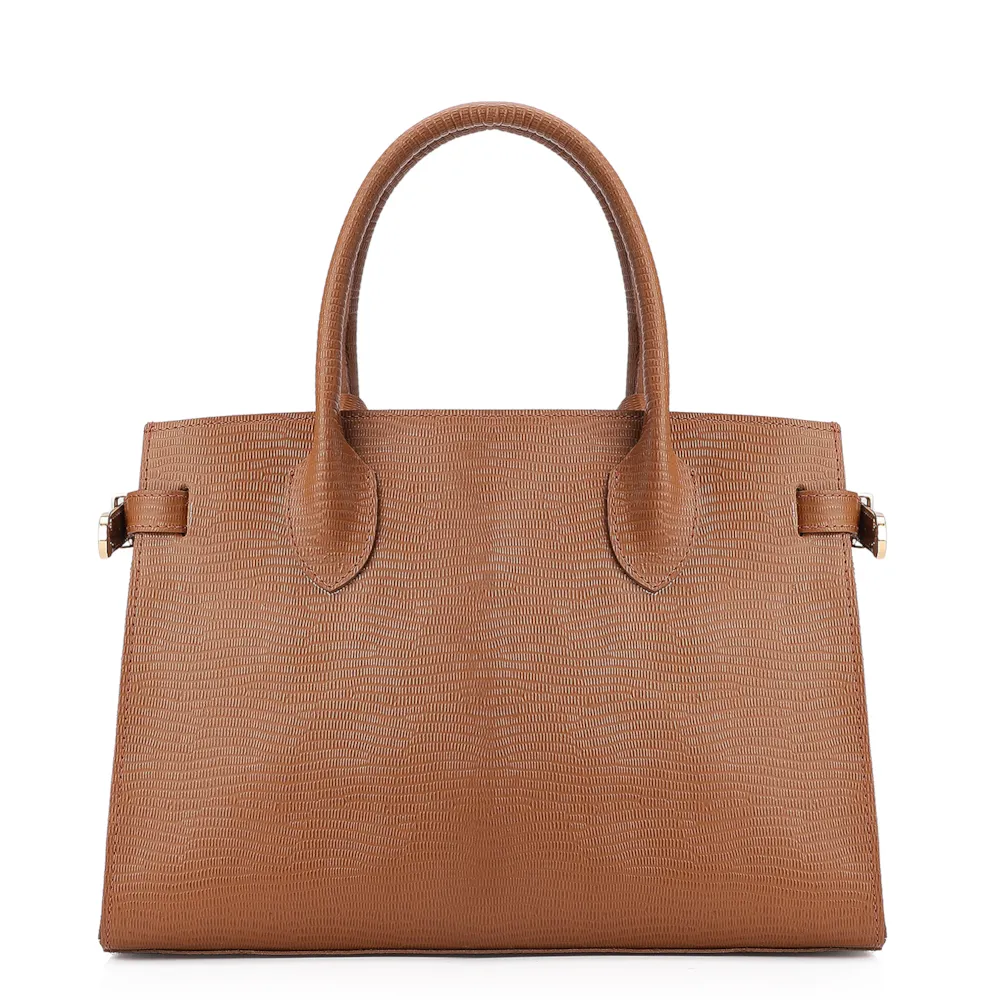 Bolsa Tote Couro Lezard Marrom - imagem 3