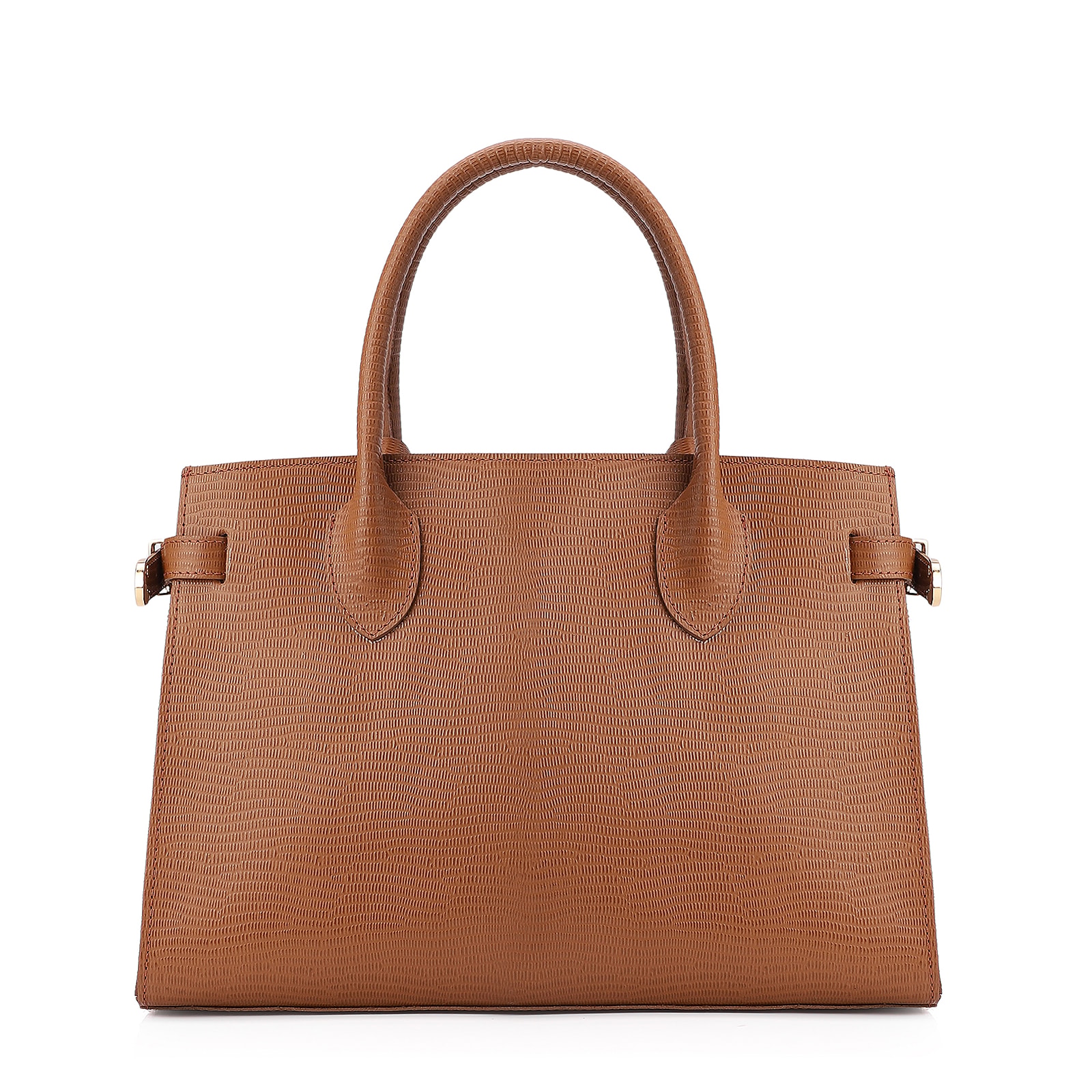 Bolsa Tote Couro Lezard Marrom