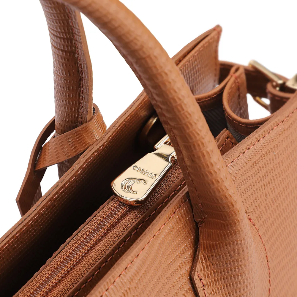 Bolsa Tote Couro Lezard Marrom - imagem 5