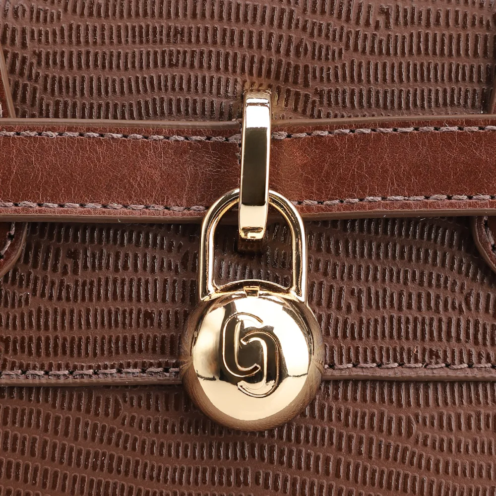 Bolsa Tote Couro Lezard Marrom/Couro Marrom - imagem 5