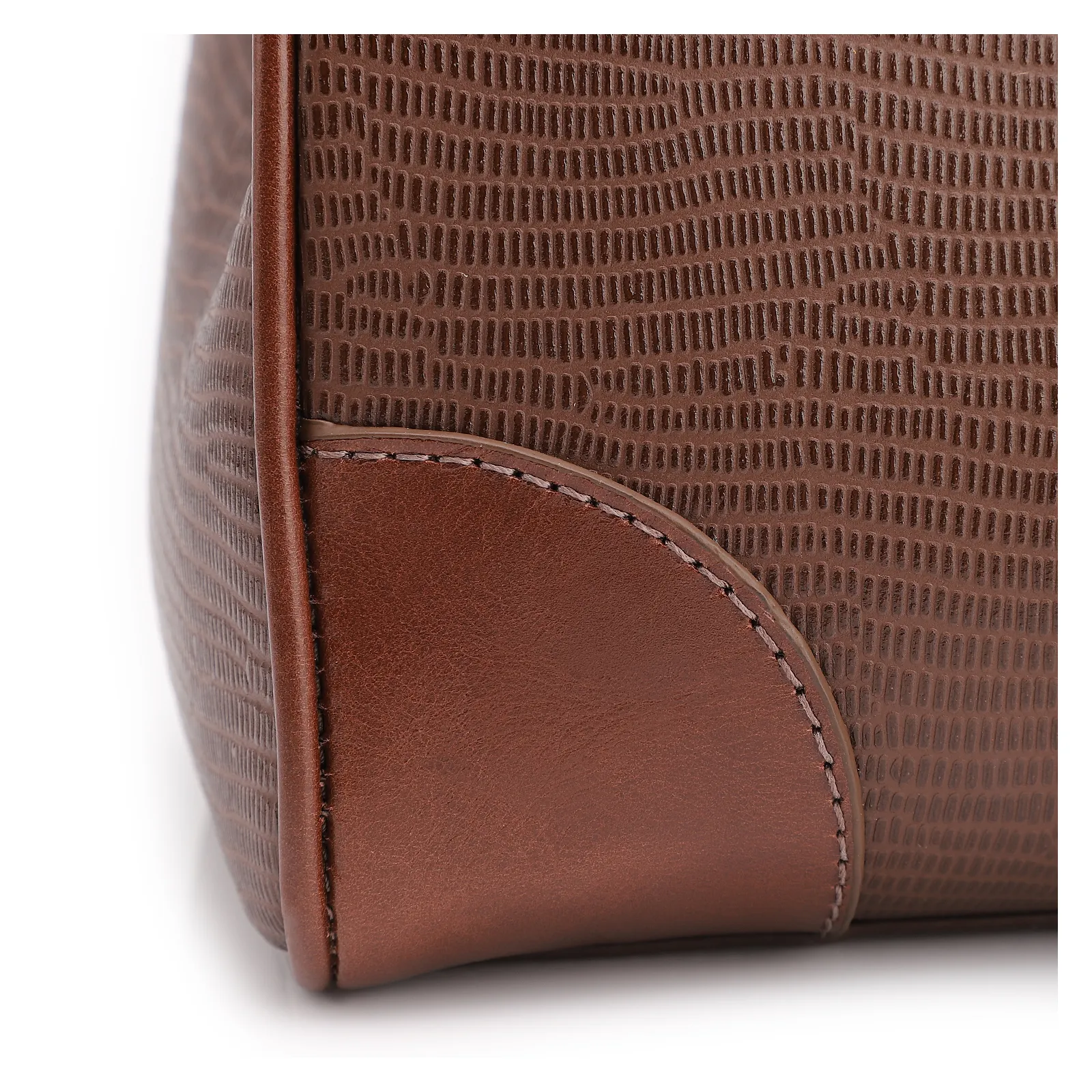 Bolsa Tote Couro Lezard Marrom/Couro Marrom