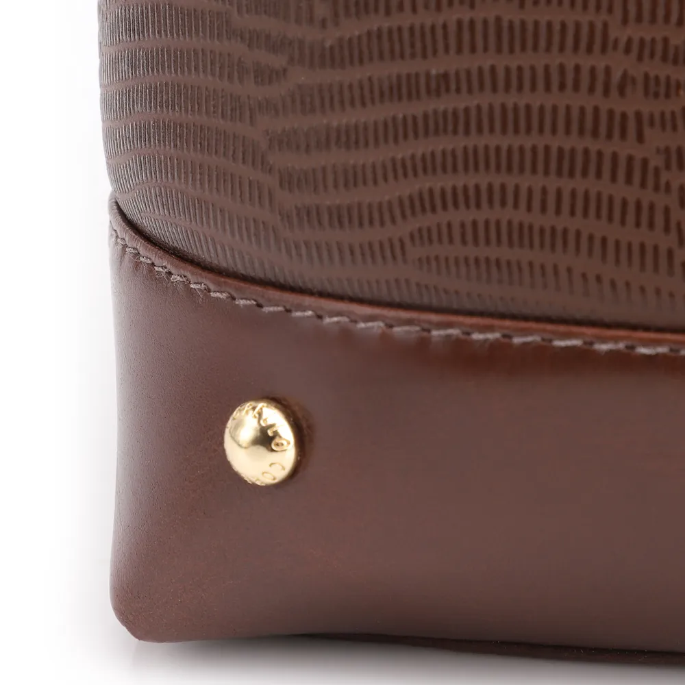 Bolsa Tote Couro Lezard Marrom/Couro Marrom - imagem 9