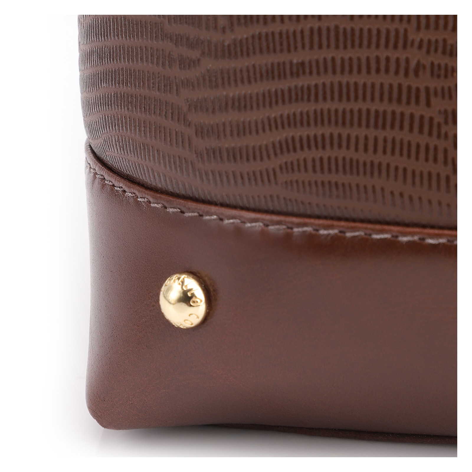 Bolsa Tote Couro Lezard Marrom/Couro Marrom