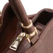 Bolsa Tote Couro Lezard Marrom /Couro Marrom Bolso Lateral - imagem 5