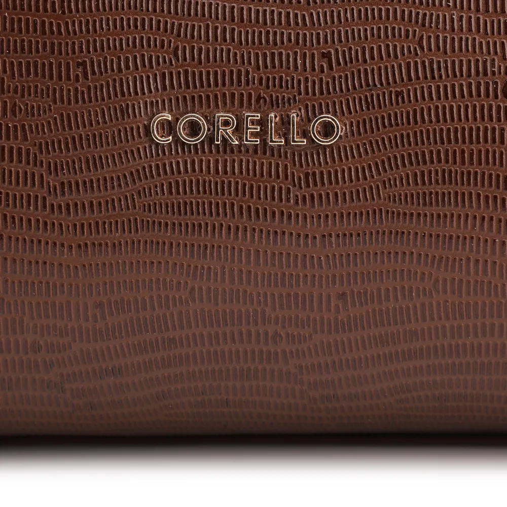 Bolsa Tote Couro Lezard Marrom /Couro Marrom Bolso Lateral - imagem 6