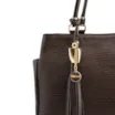 Bolsa Tote Couro Lezard Marrom Escuro /Couro  Marrom Escuro Bolso Lateral - imagem 7