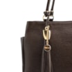 Bolsa Tote Couro Lezard Marrom Escuro /Couro  Marrom Escuro Bolso Lateral - imagem 7