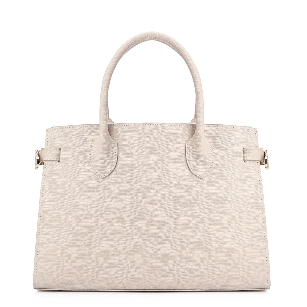 Bolsa Tote Couro Lezard Off White - imagem 3