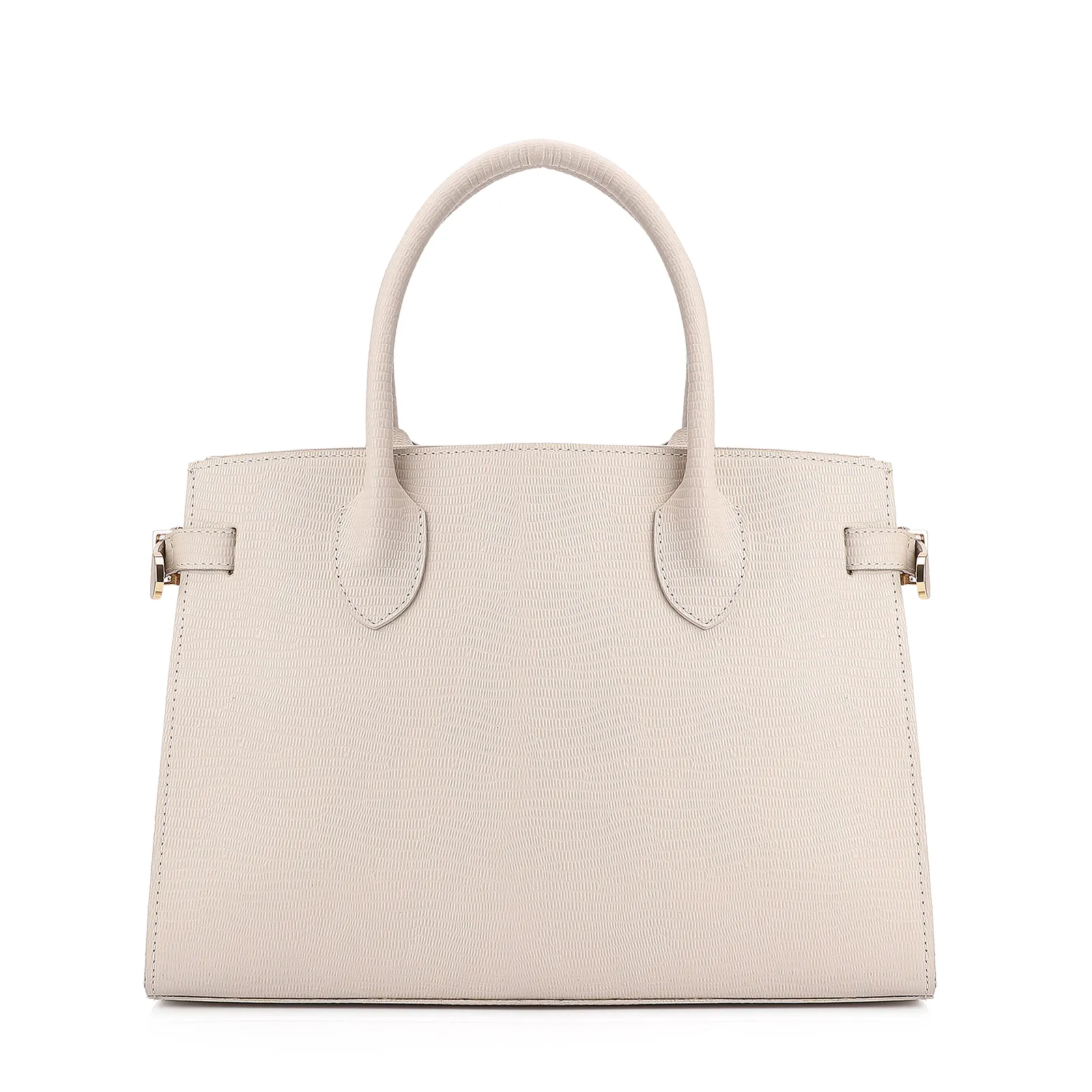 Bolsa Tote Couro Lezard Off White