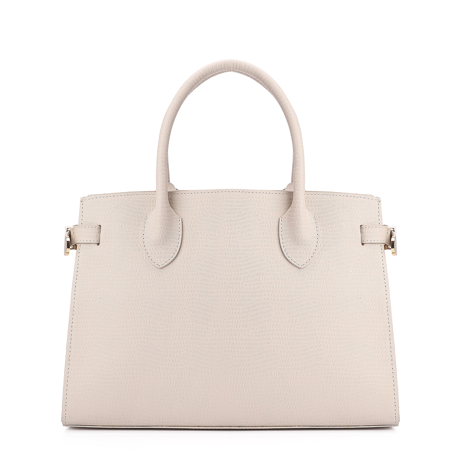 Bolsa Tote Couro Lezard Off White