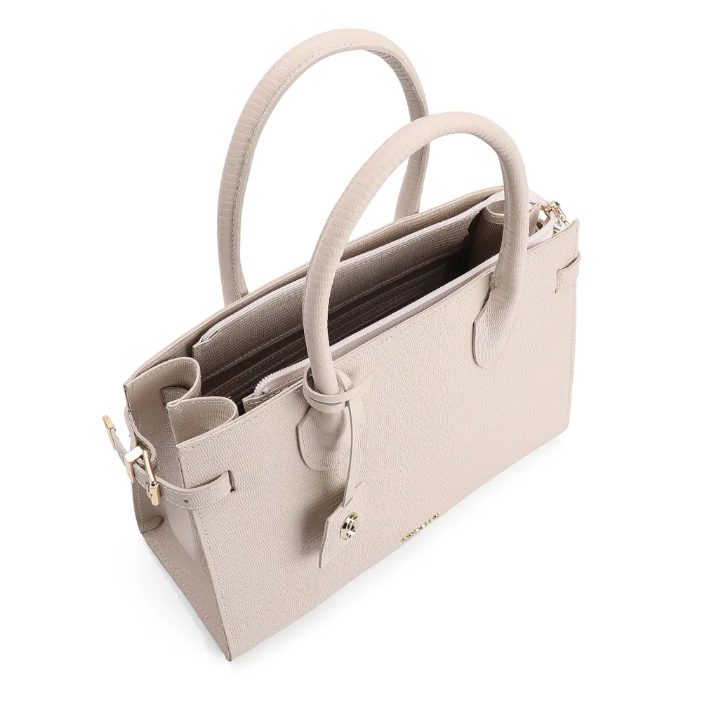 Bolsa Tote Couro Lezard Off White - imagem 4