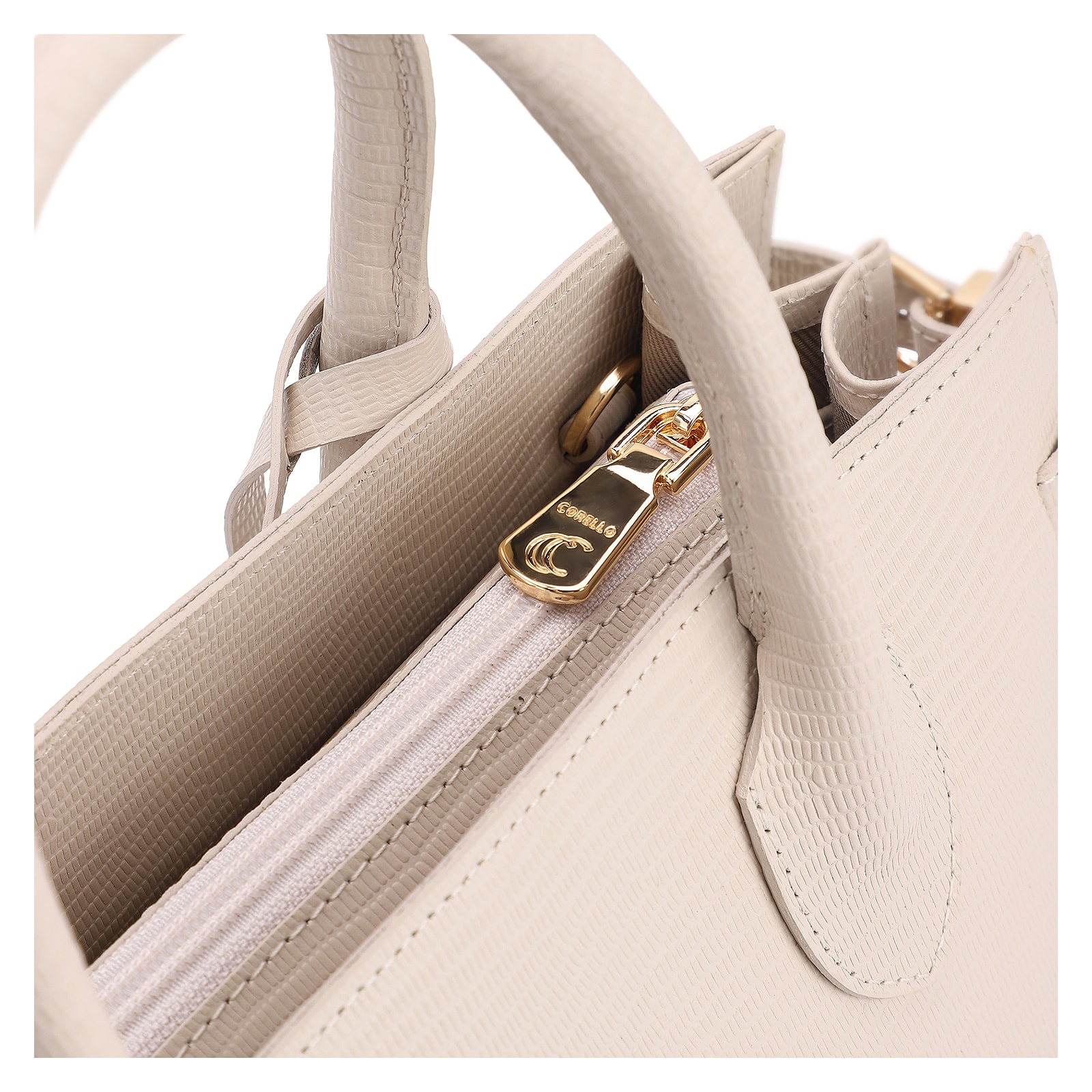 Bolsa Tote Couro Lezard Off White