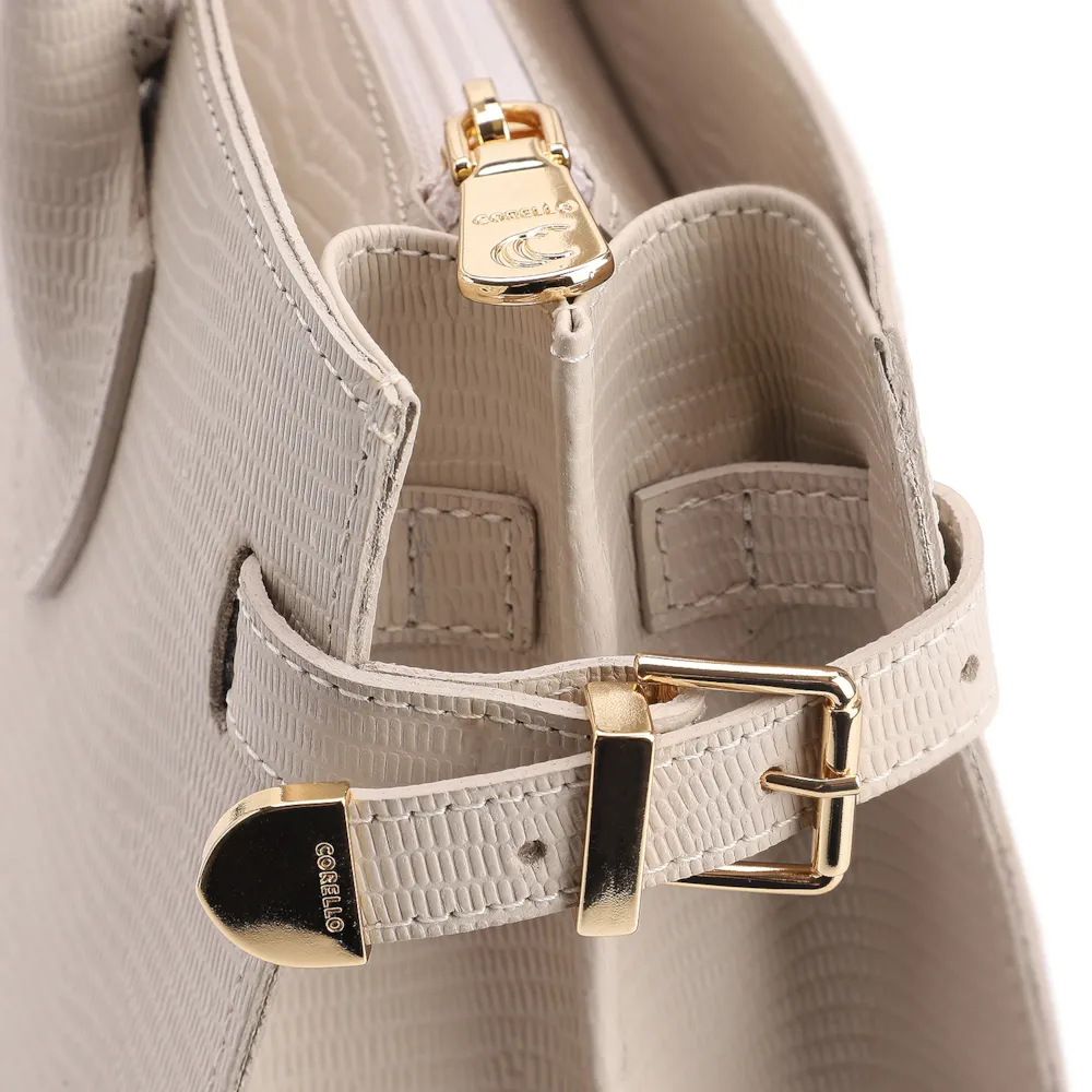 Bolsa Tote Couro Lezard Off White - imagem 7